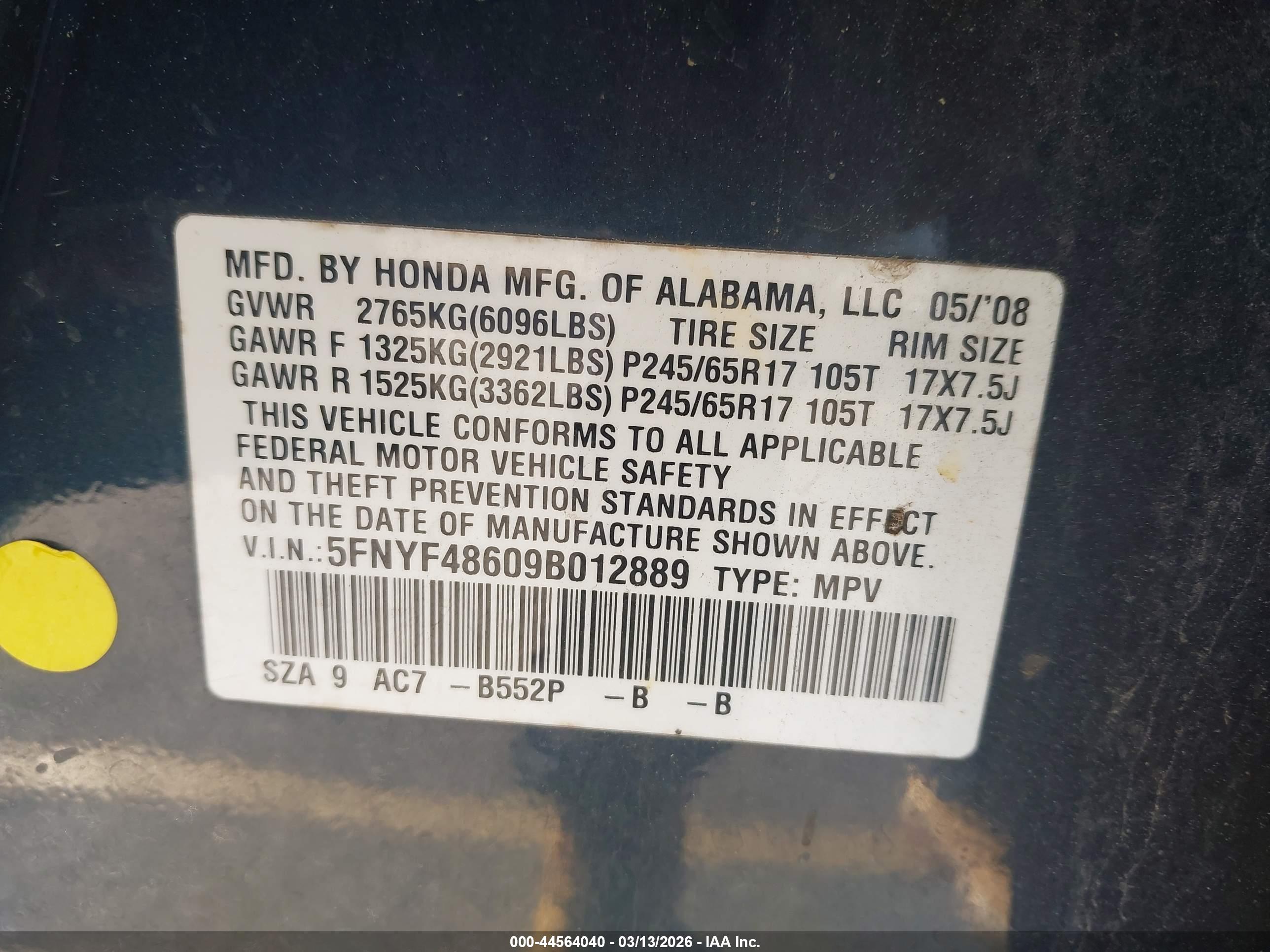 HONDA PILOT image 9