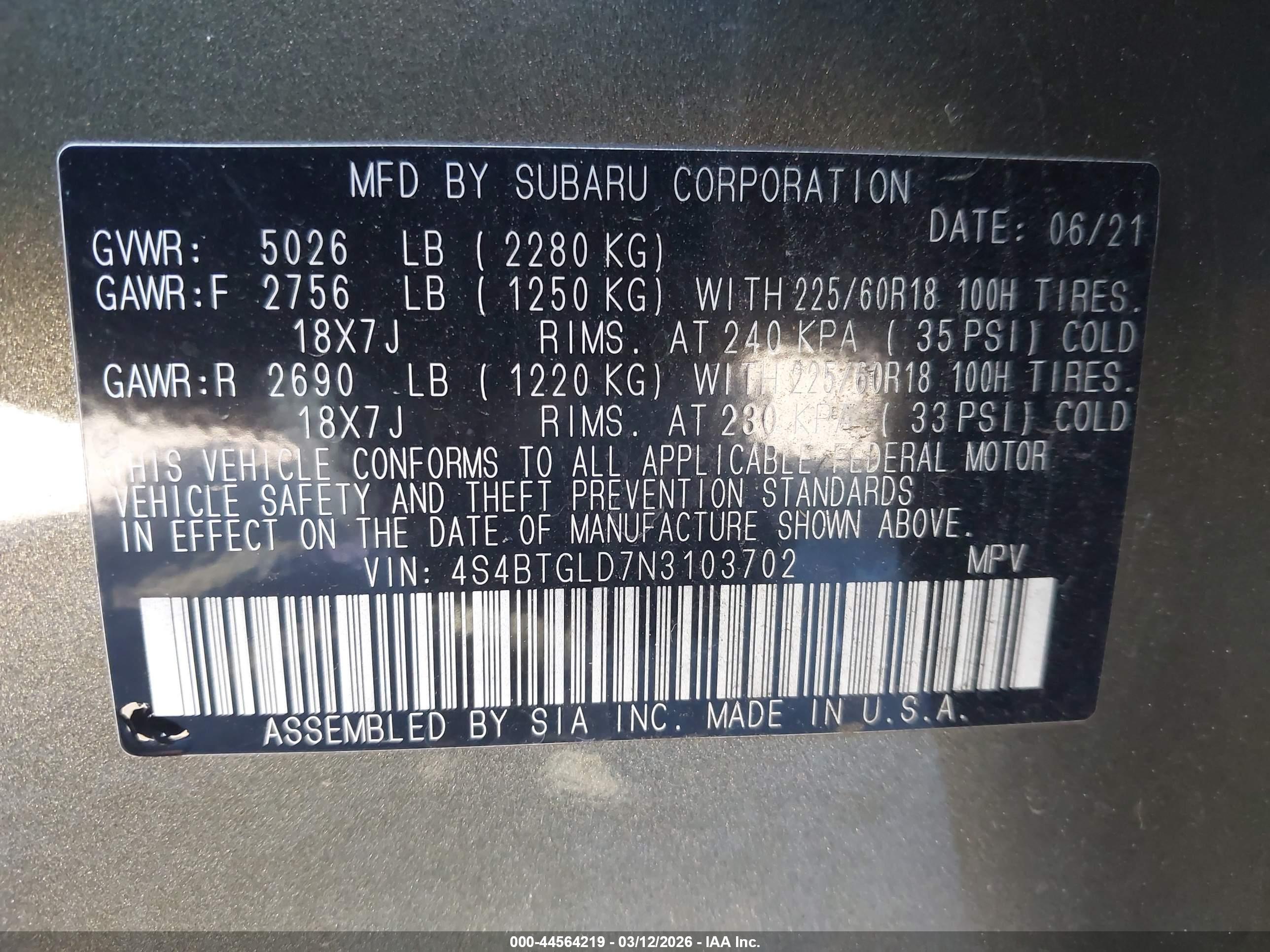 SUBARU OUTBACK image 9