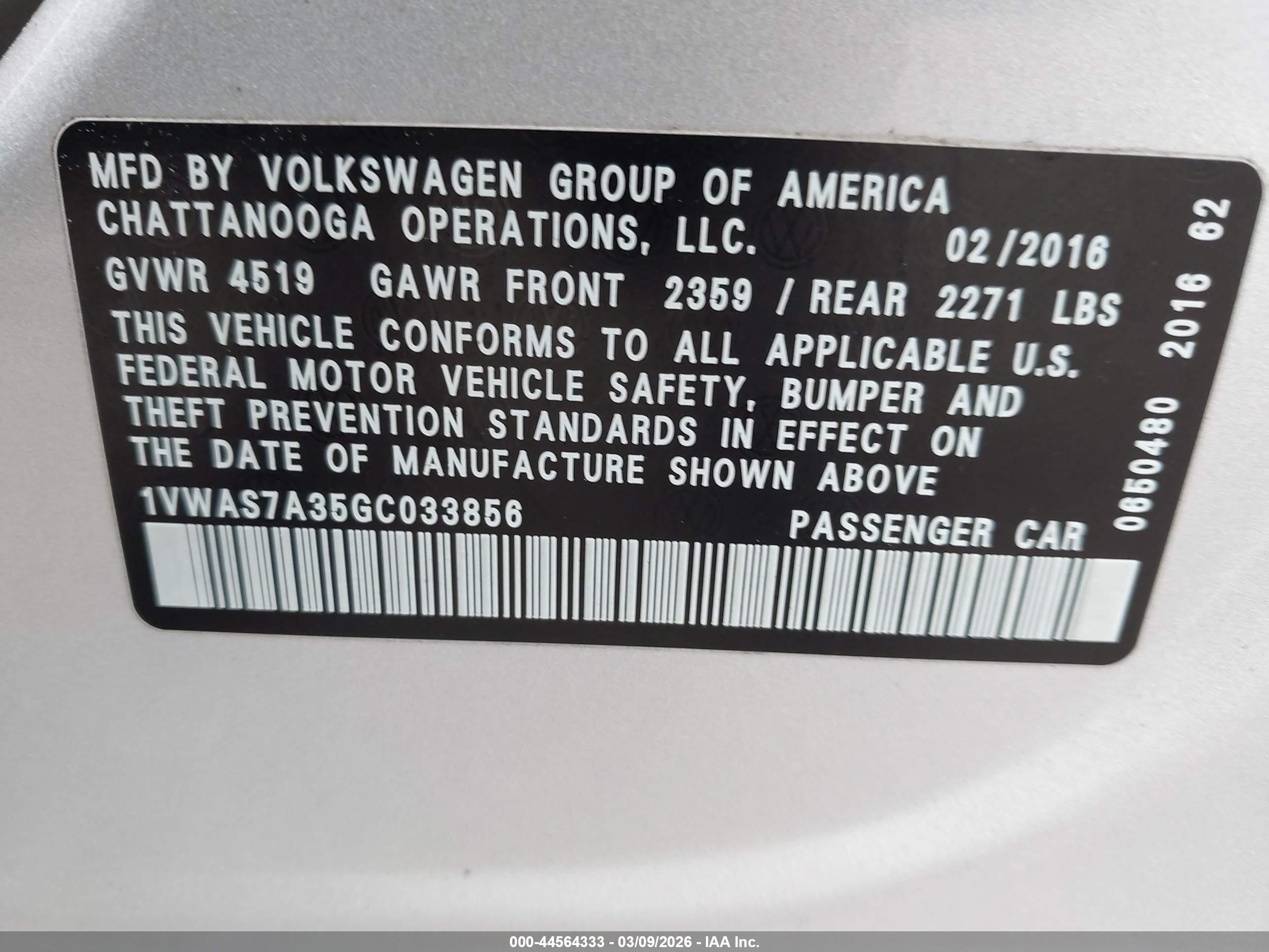 VOLKSWAGEN PASSAT image 9