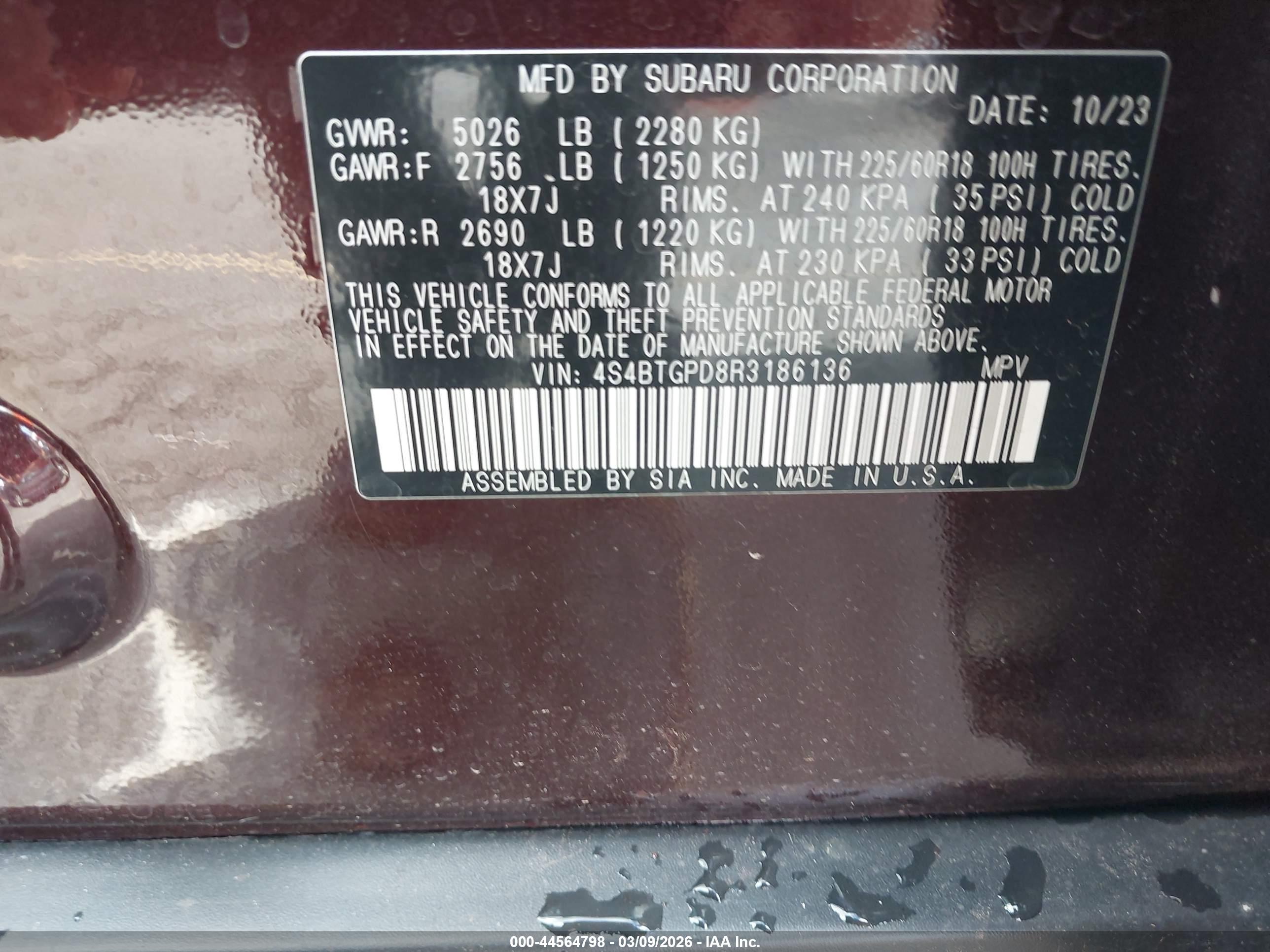 SUBARU OUTBACK image 9