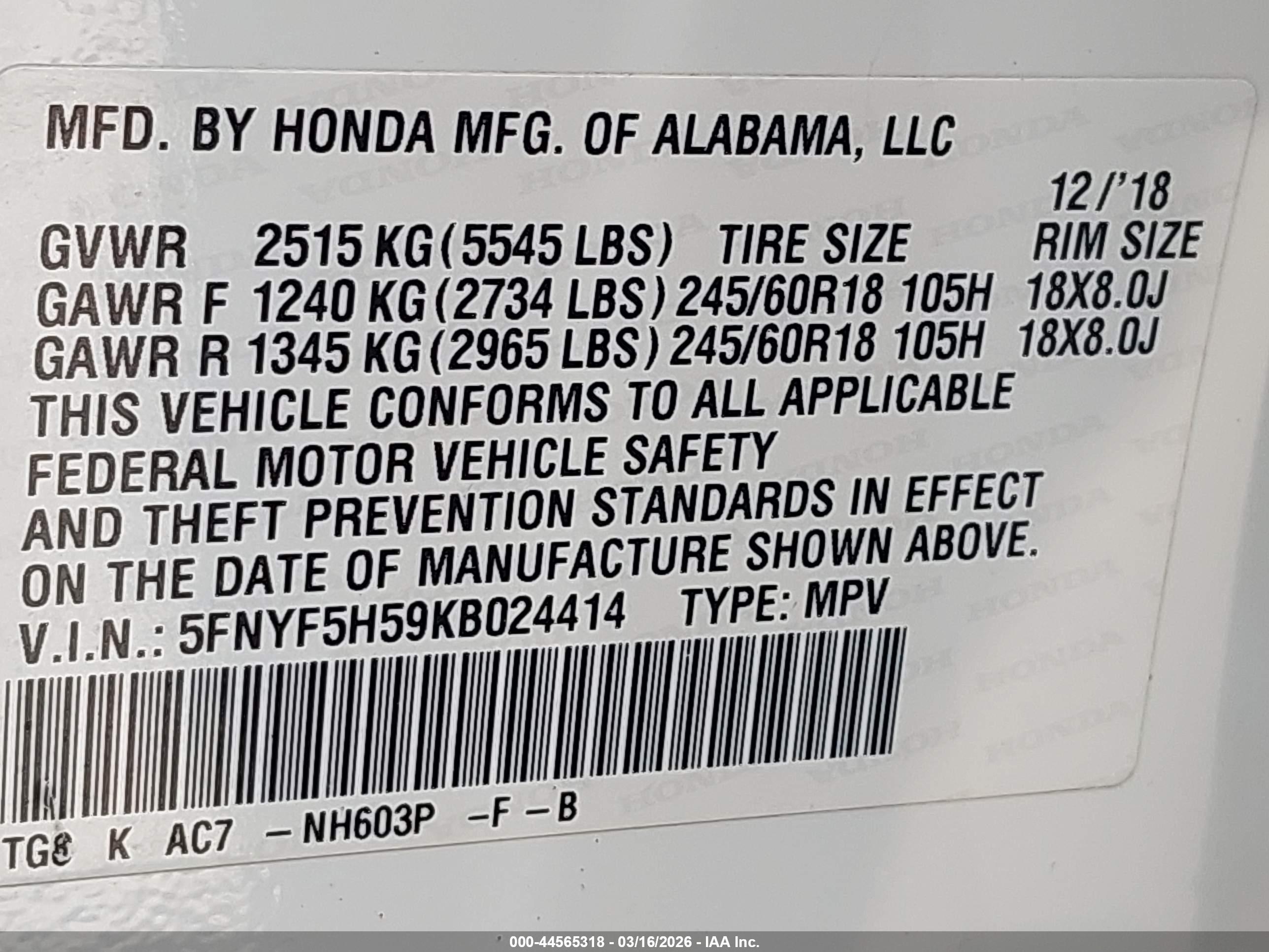 HONDA PILOT image 9