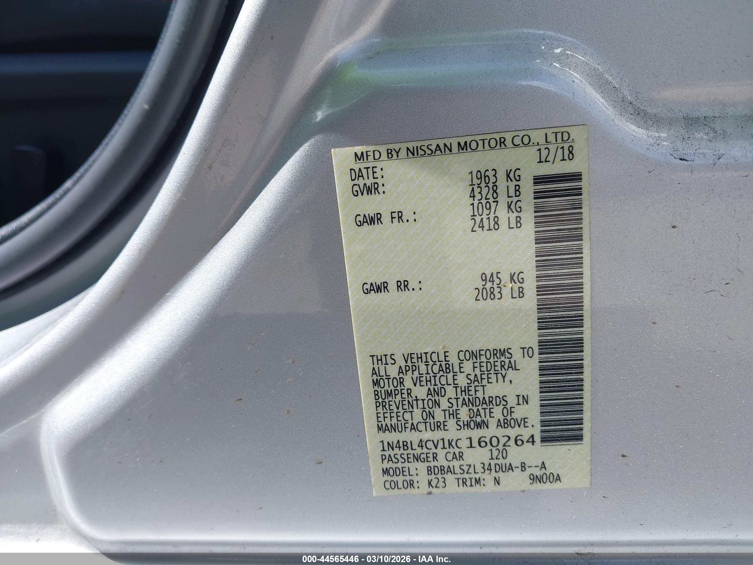 NISSAN ALTIMA image 9