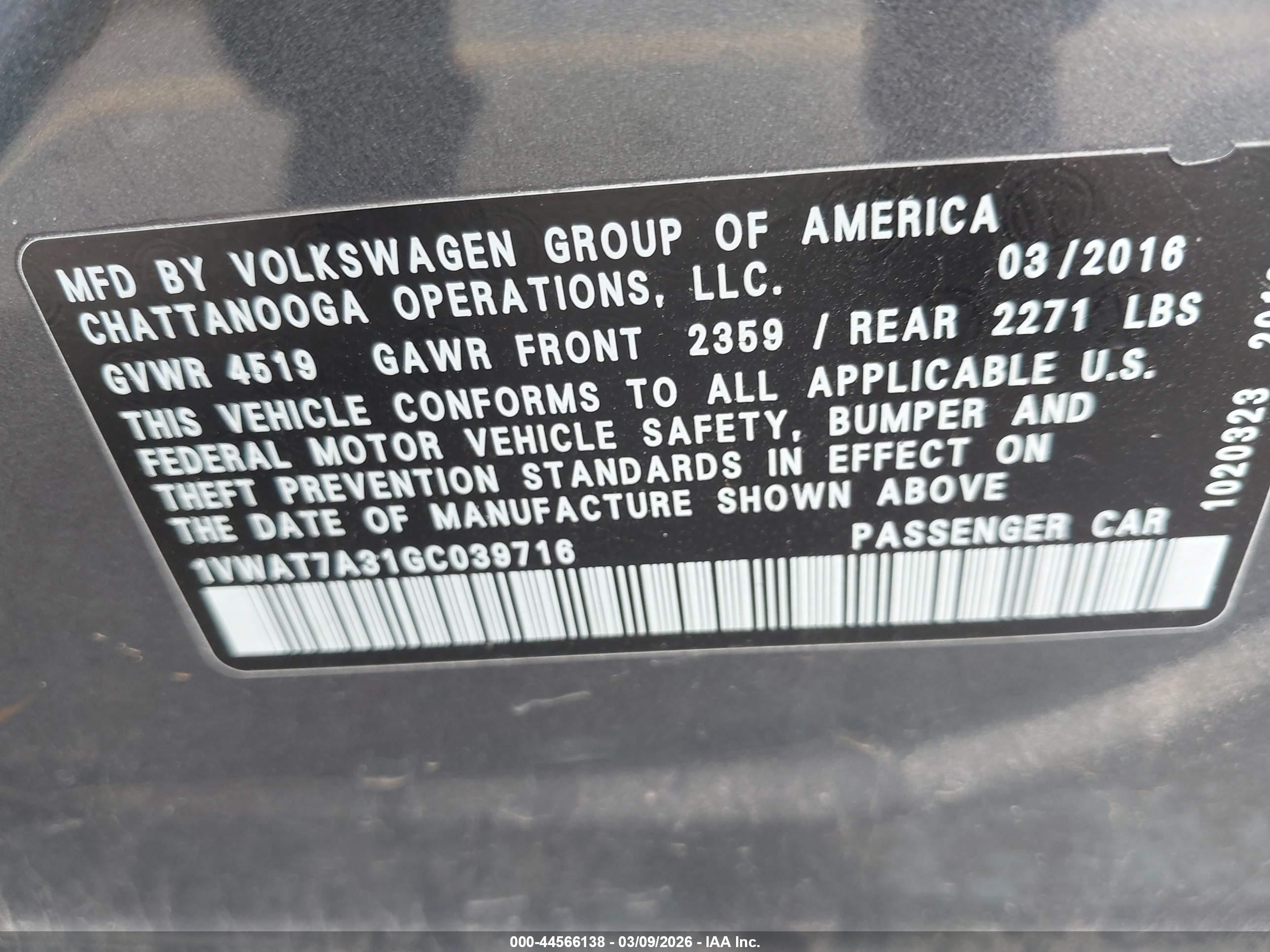 VOLKSWAGEN PASSAT image 9