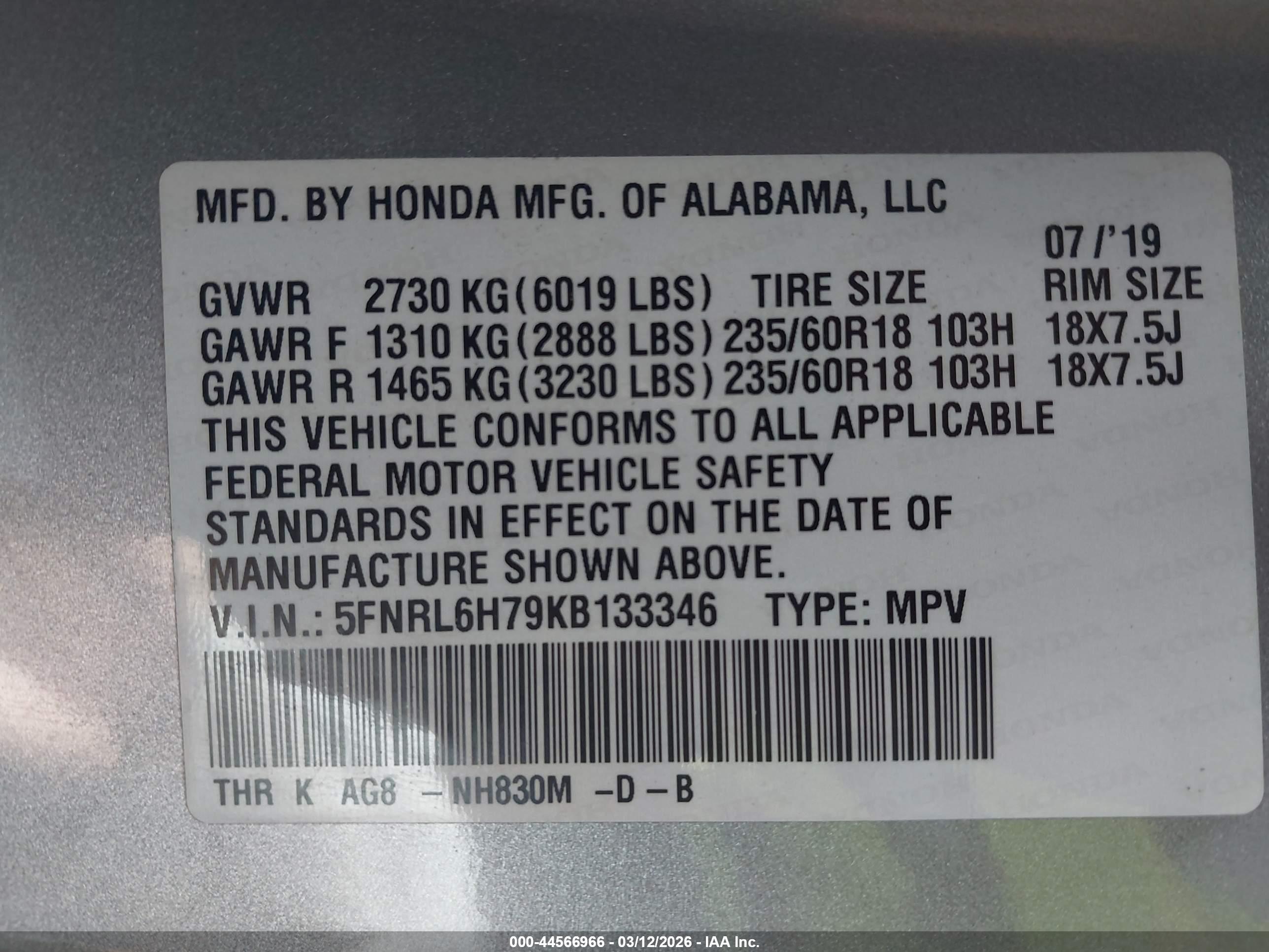 HONDA ODYSSEY image 9