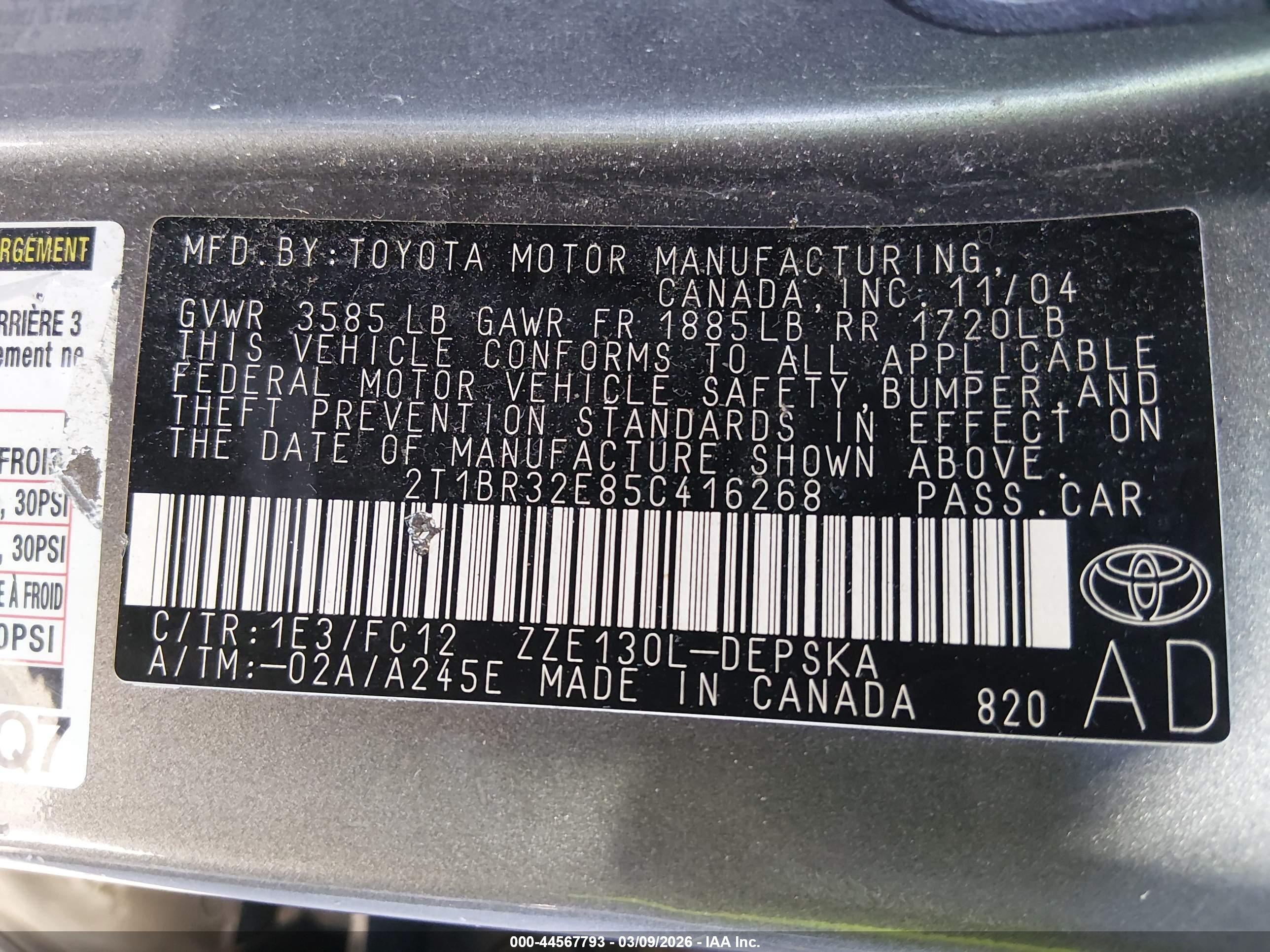 TOYOTA COROLLA image 9