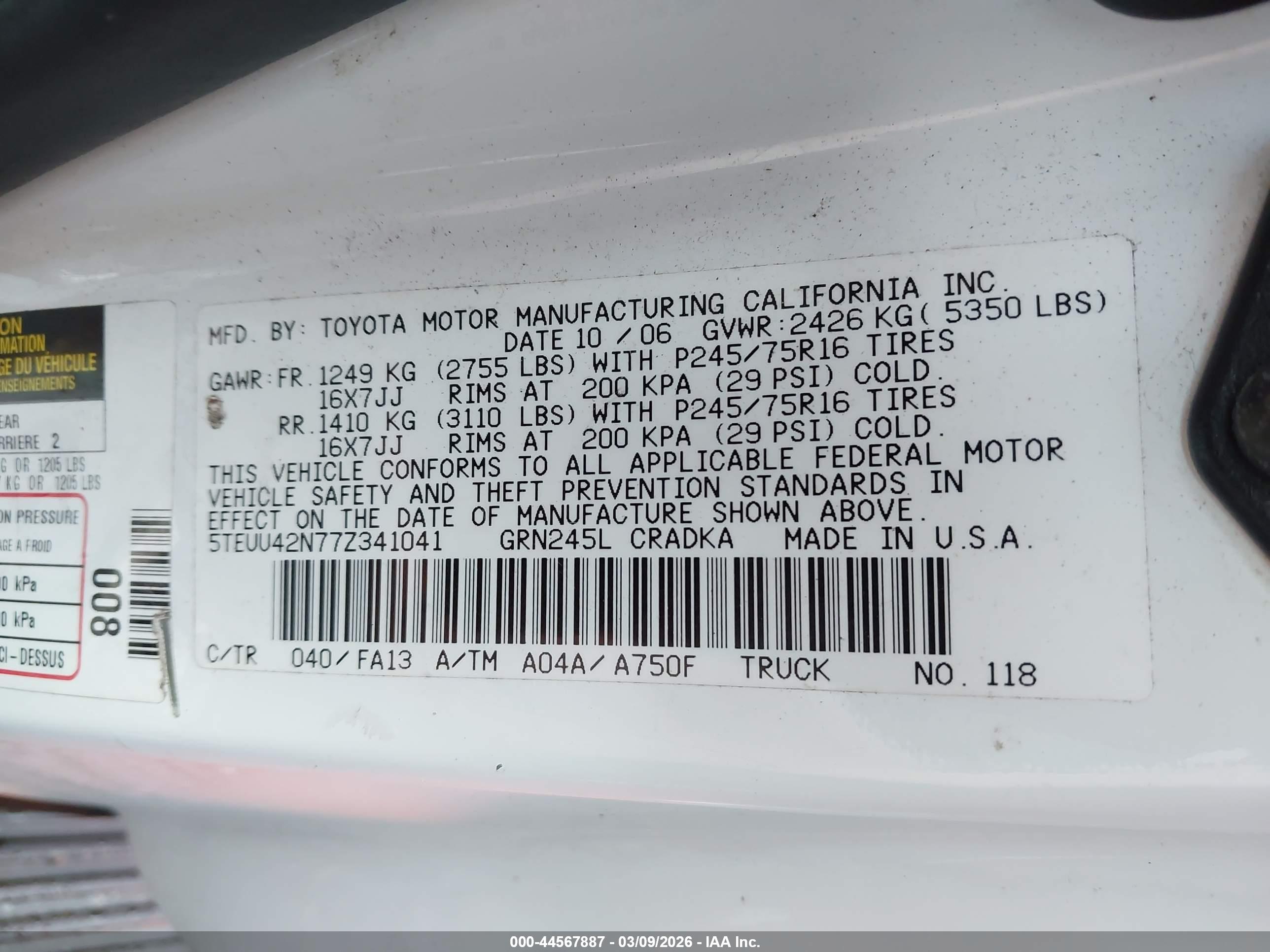 TOYOTA TACOMA image 9