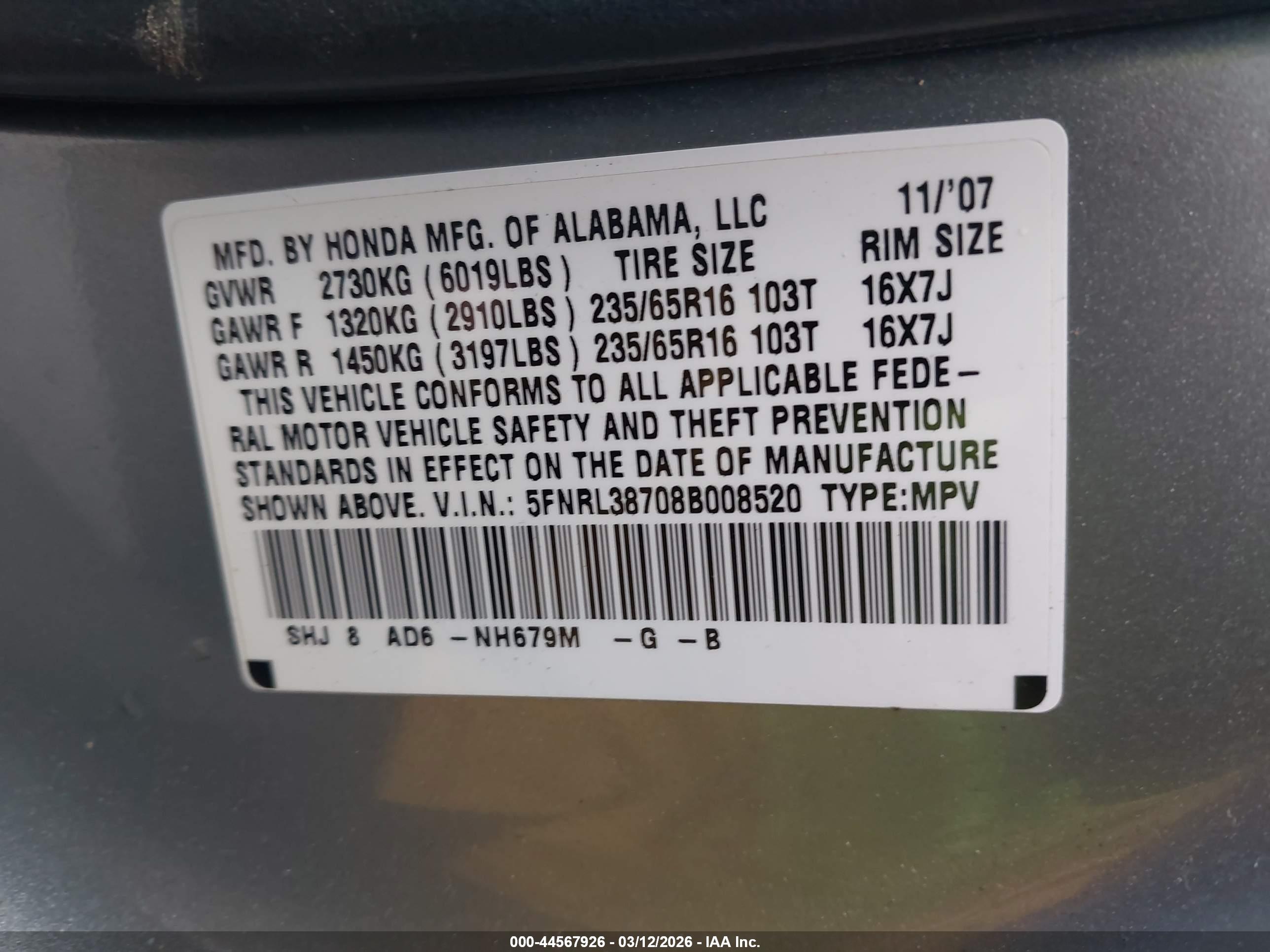 HONDA ODYSSEY image 9