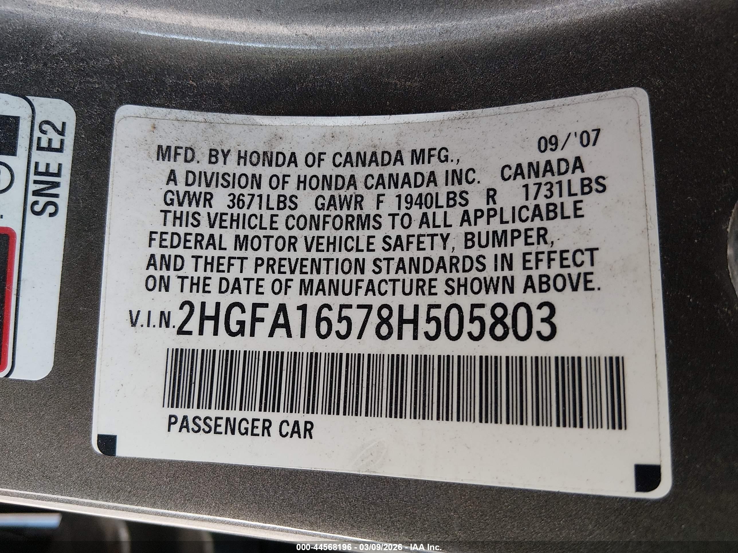 HONDA CIVIC image 9