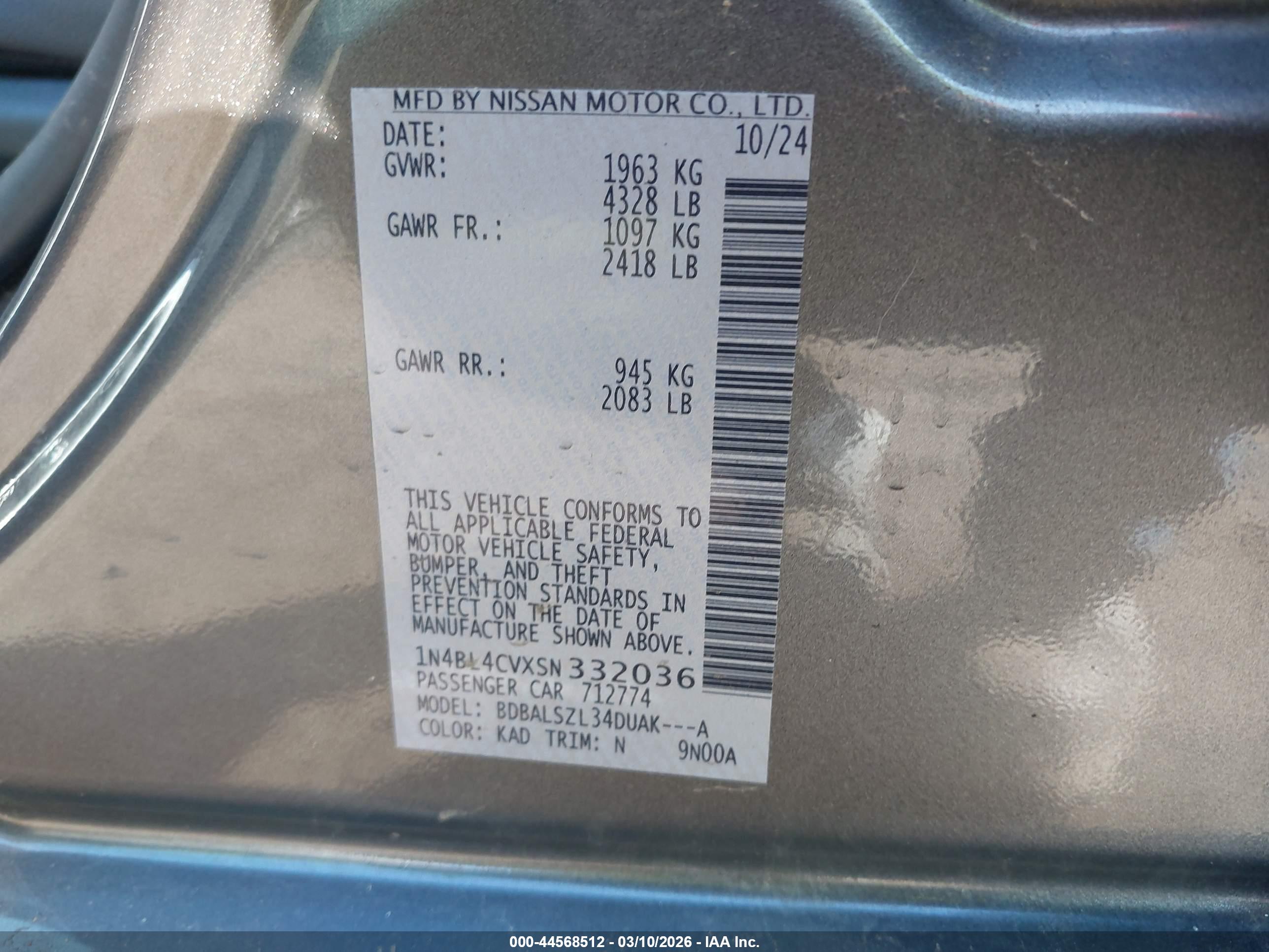 NISSAN ALTIMA image 9