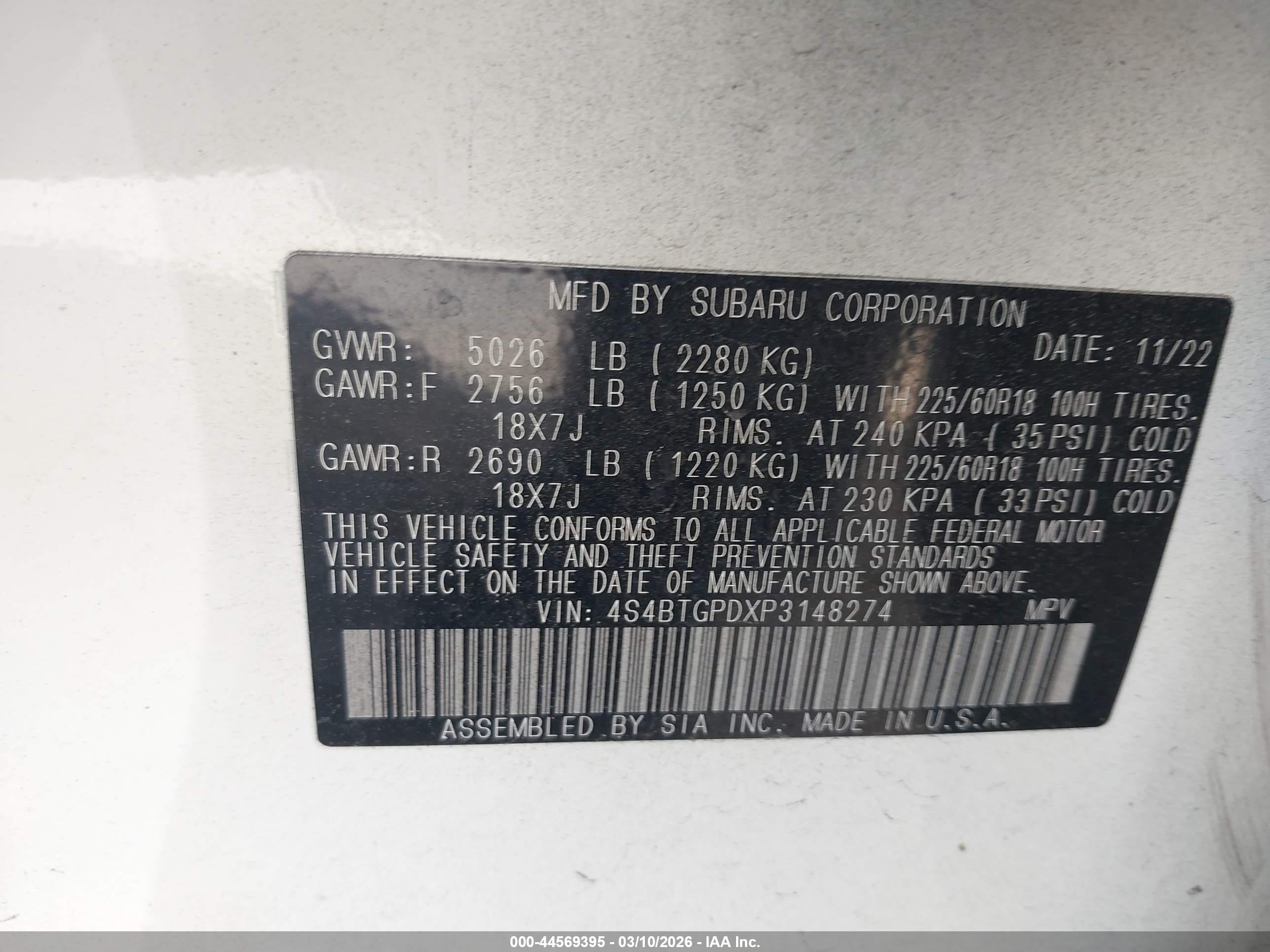 SUBARU OUTBACK image 9
