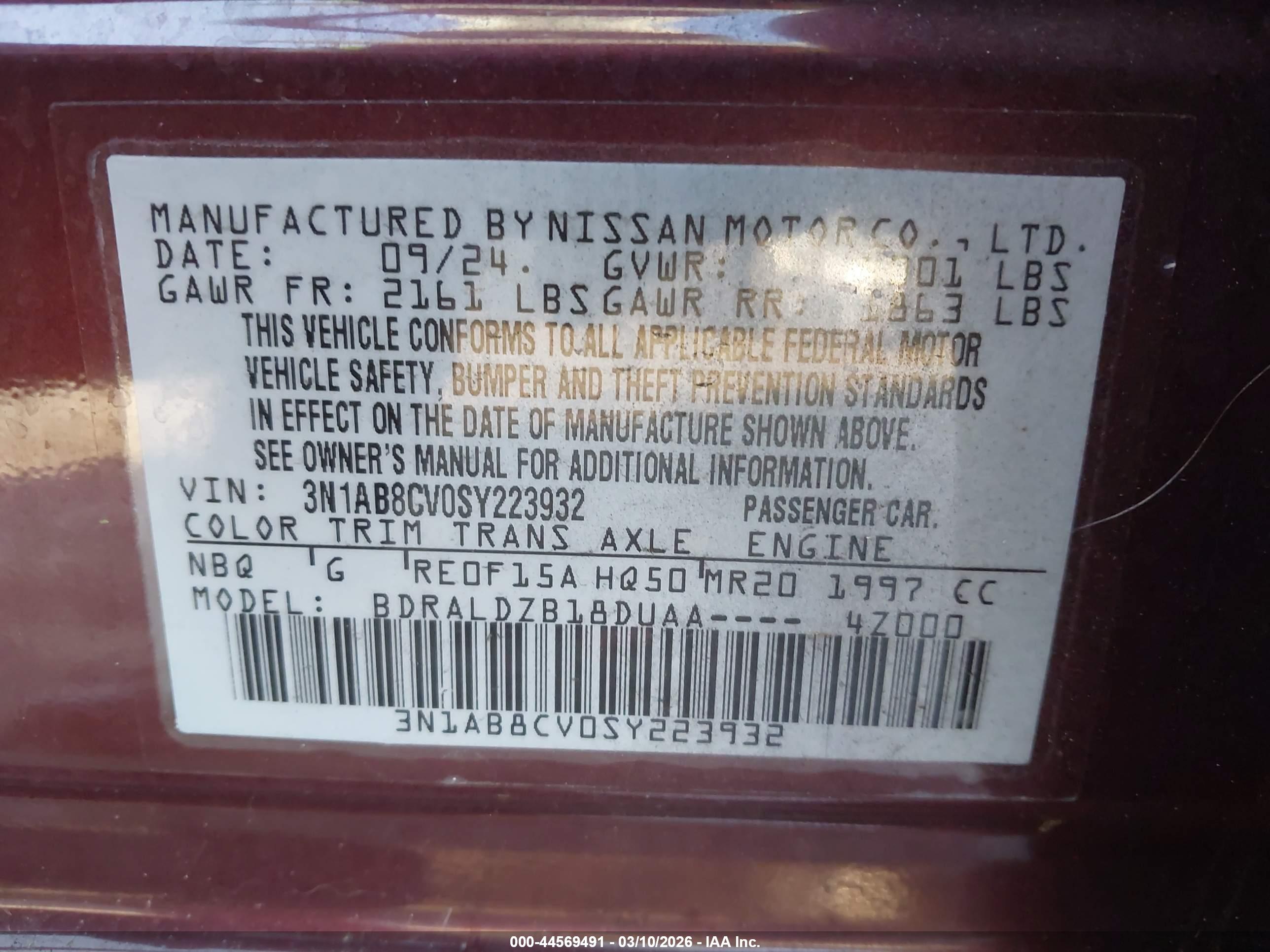 NISSAN SENTRA image 9