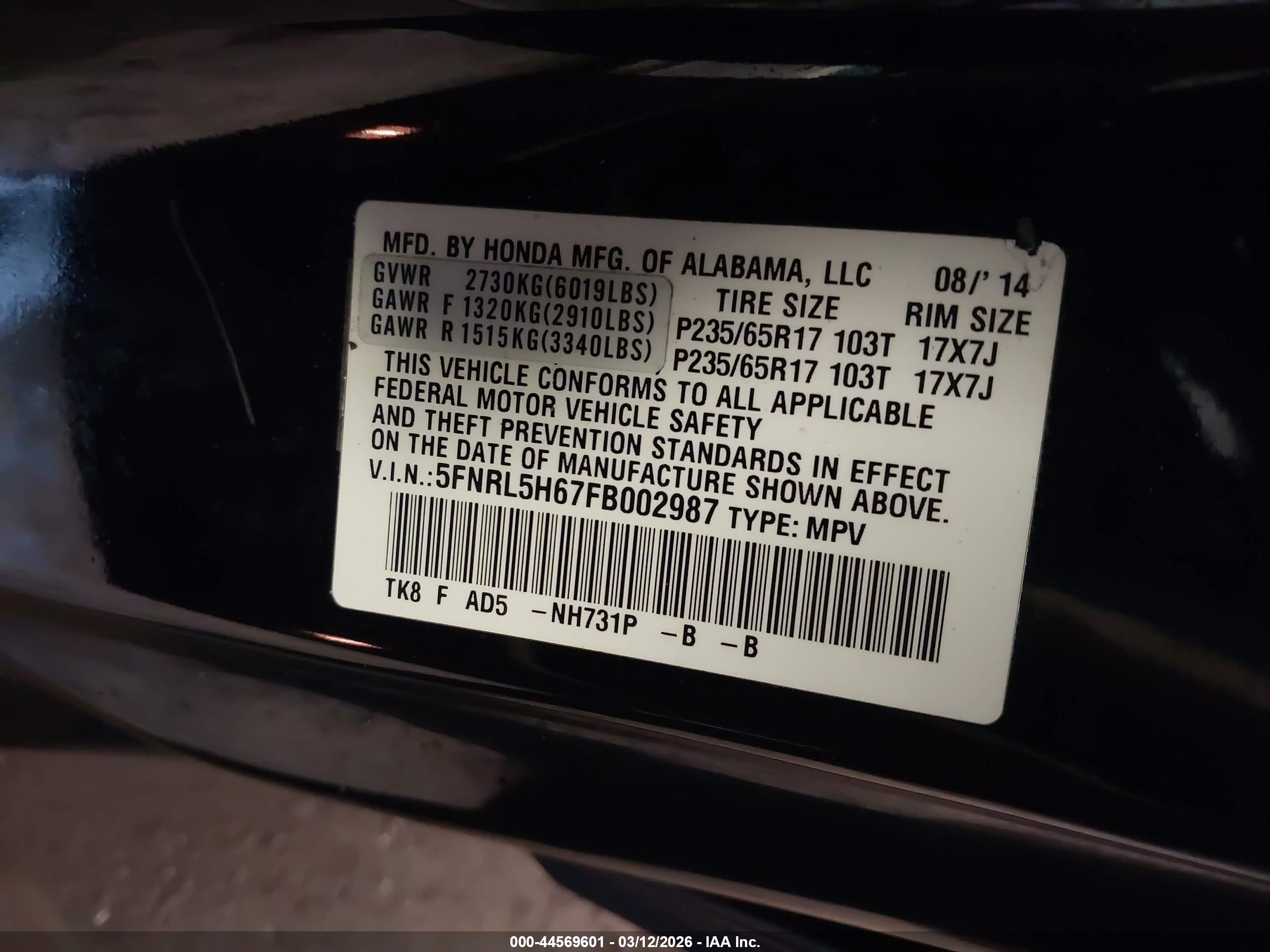 HONDA ODYSSEY image 9