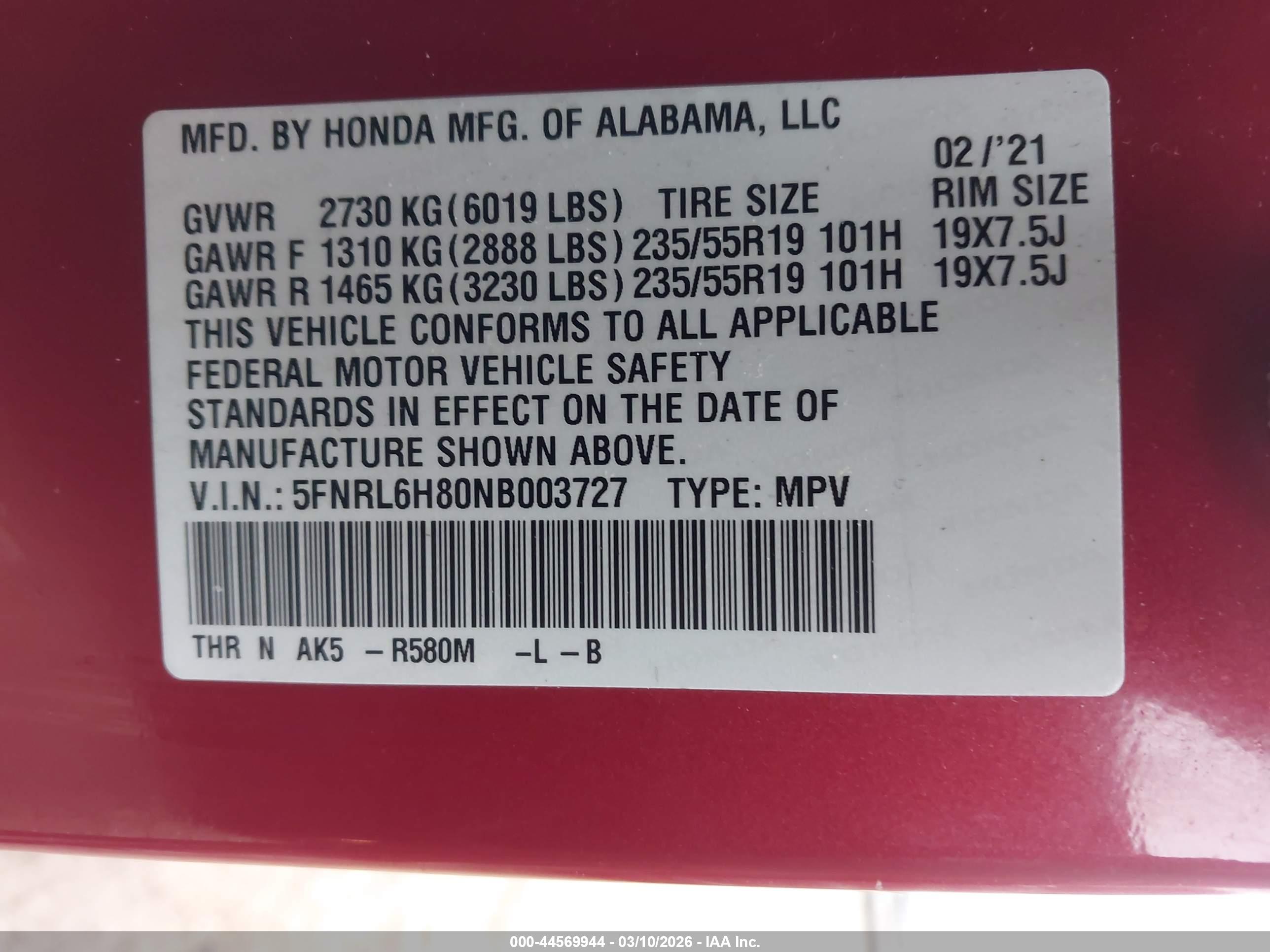 HONDA ODYSSEY image 9