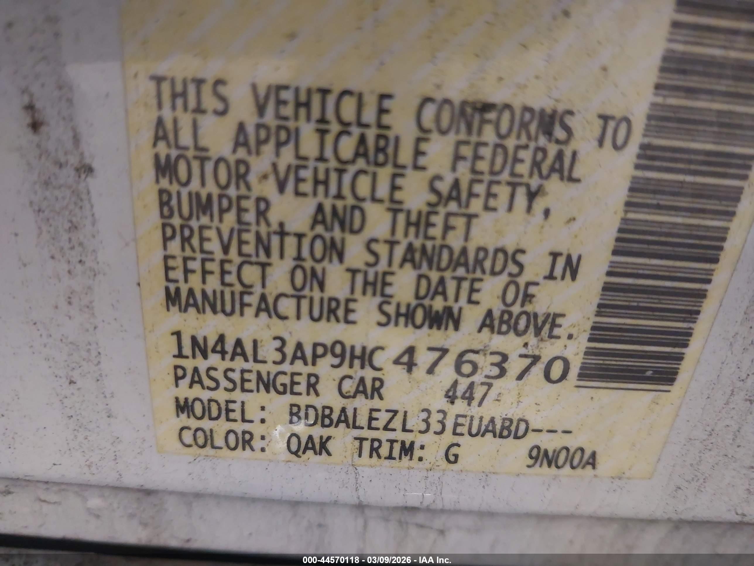 NISSAN ALTIMA image 9