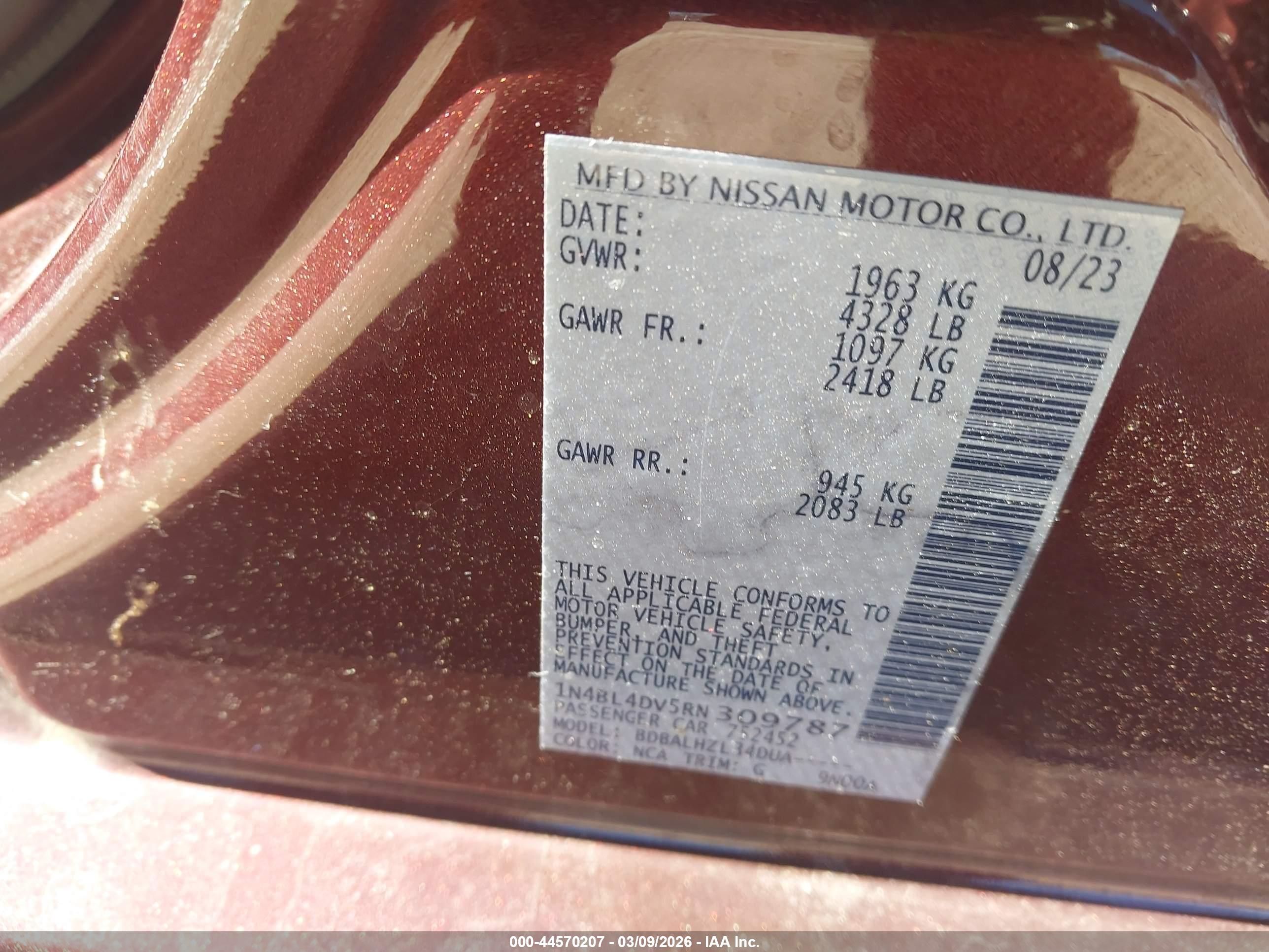 NISSAN ALTIMA image 9