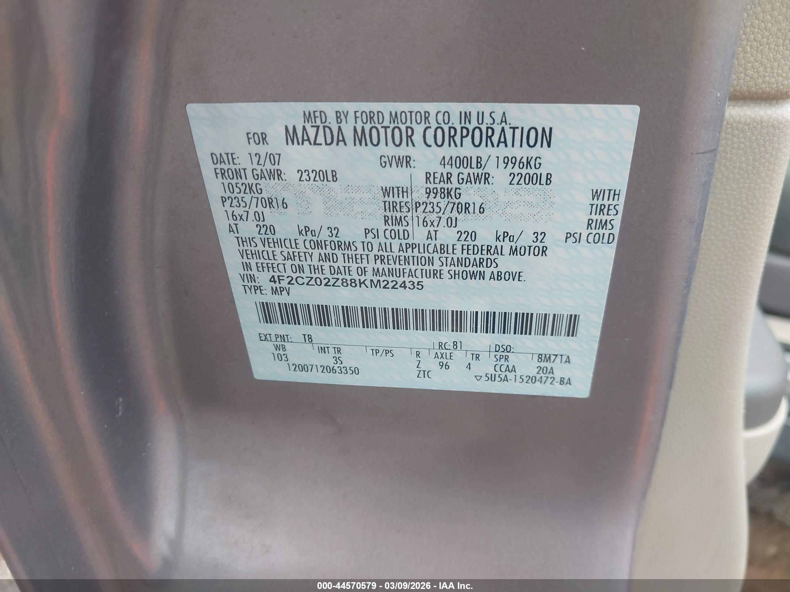 MAZDA TRIBUTE image 9