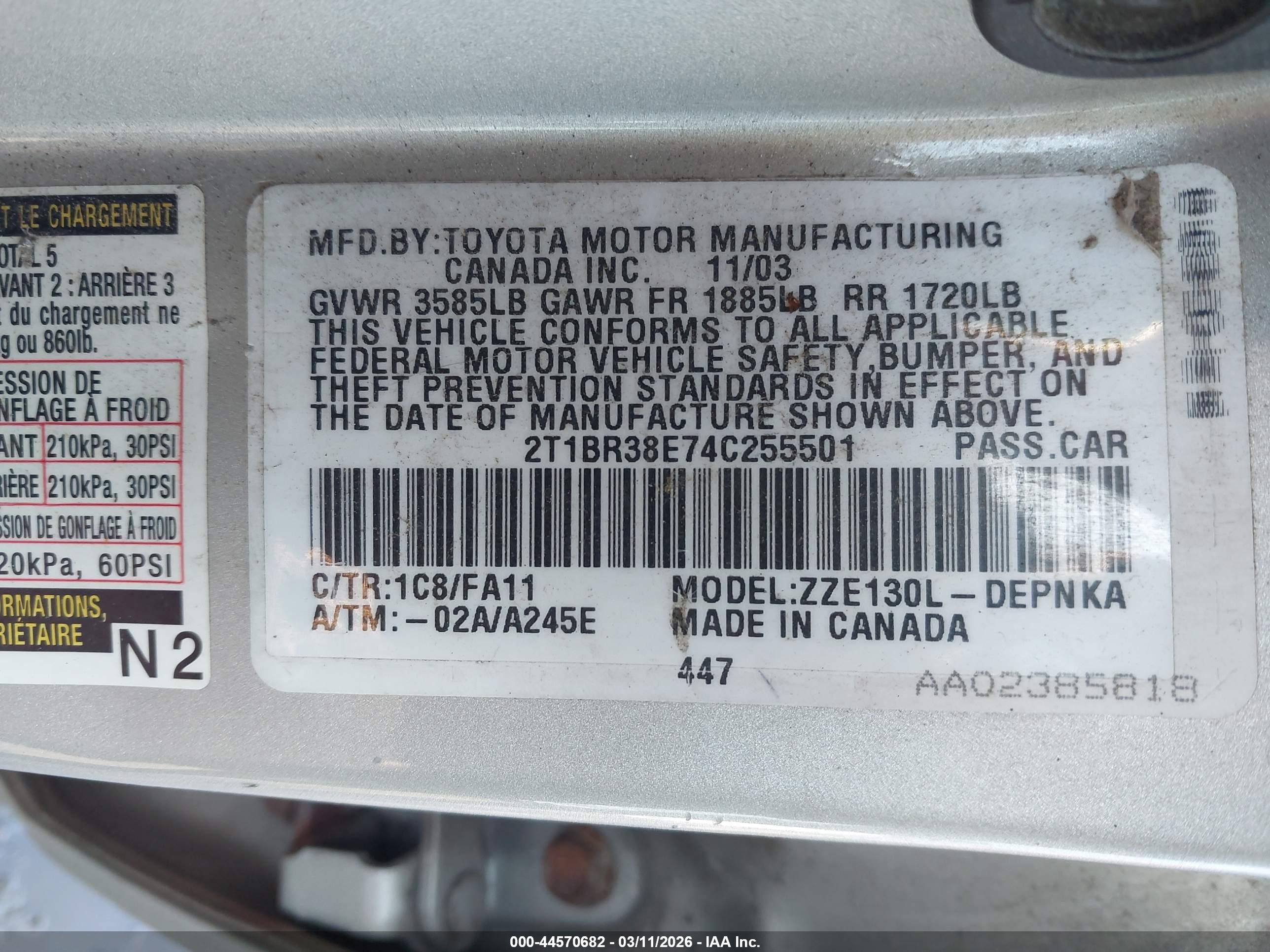 TOYOTA COROLLA image 9