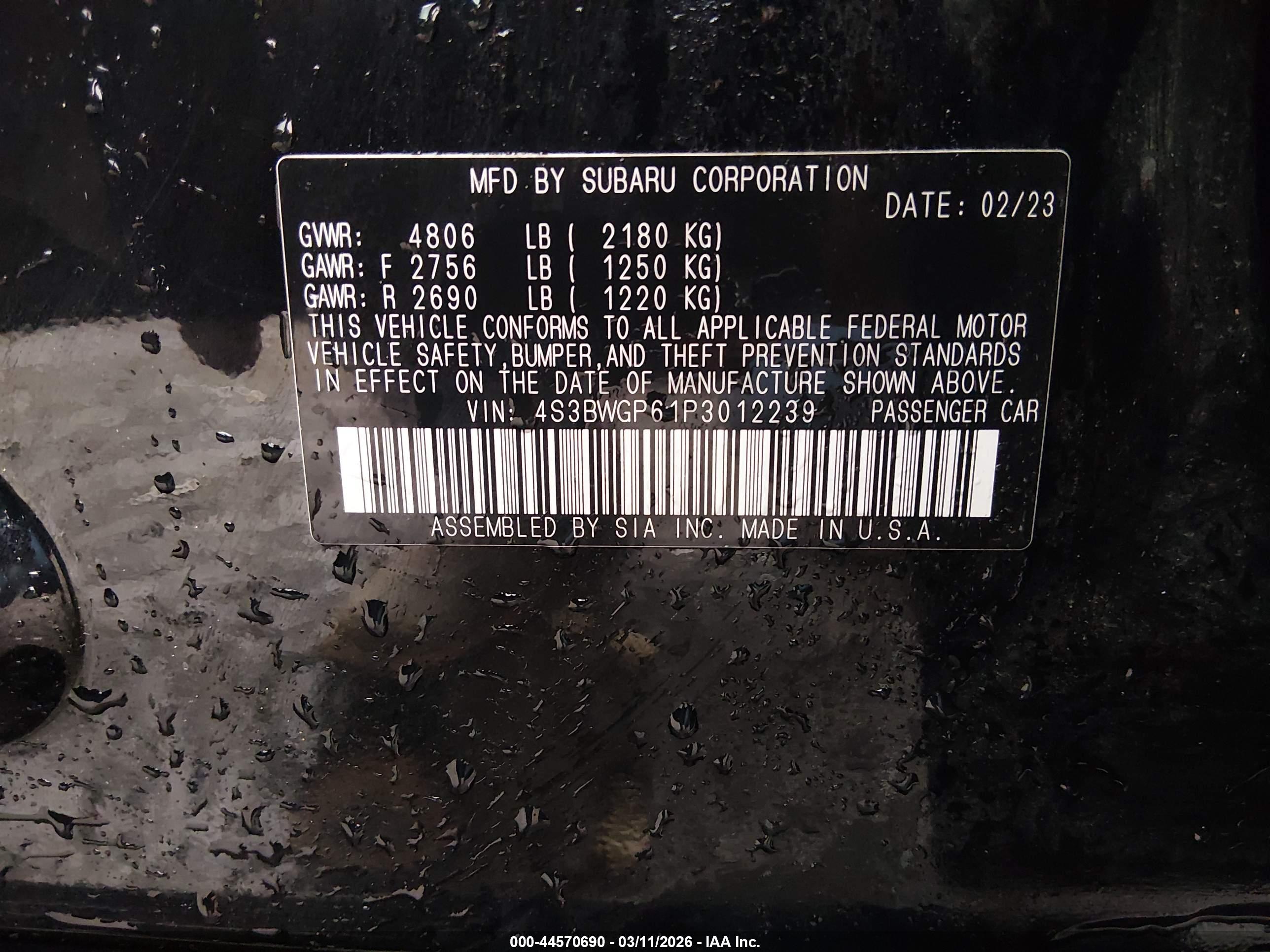 SUBARU LEGACY image 9