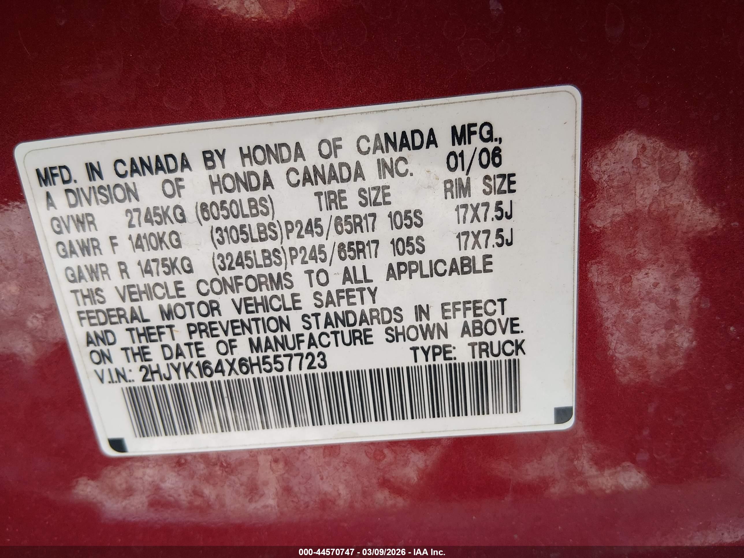HONDA RIDGELINE image 9