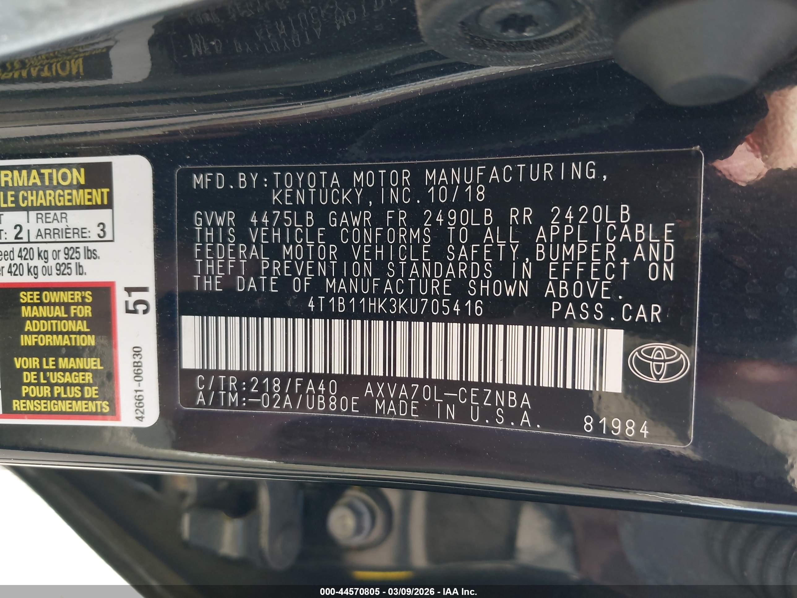 TOYOTA CAMRY image 9