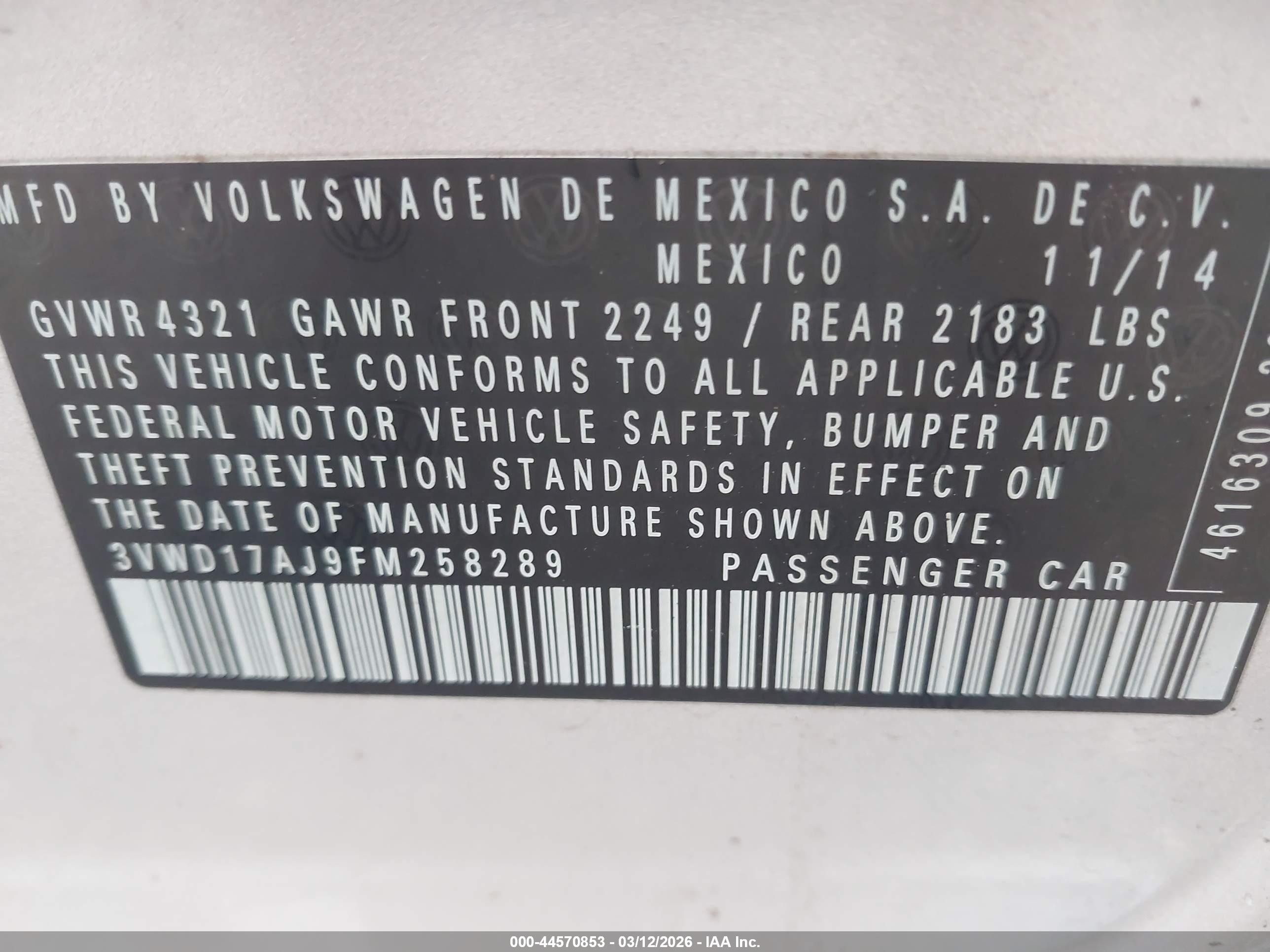 VOLKSWAGEN JETTA image 9