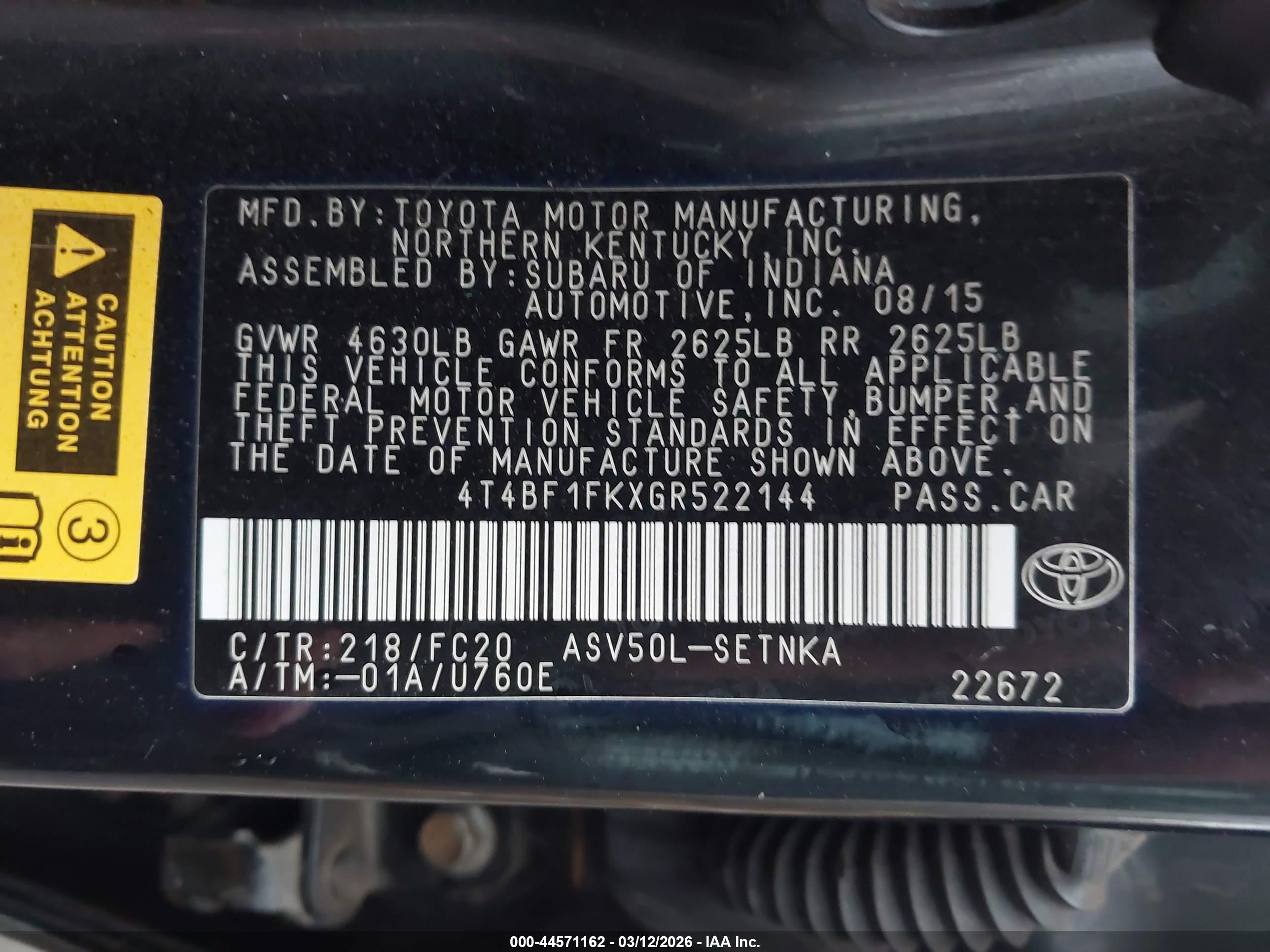 TOYOTA CAMRY image 9