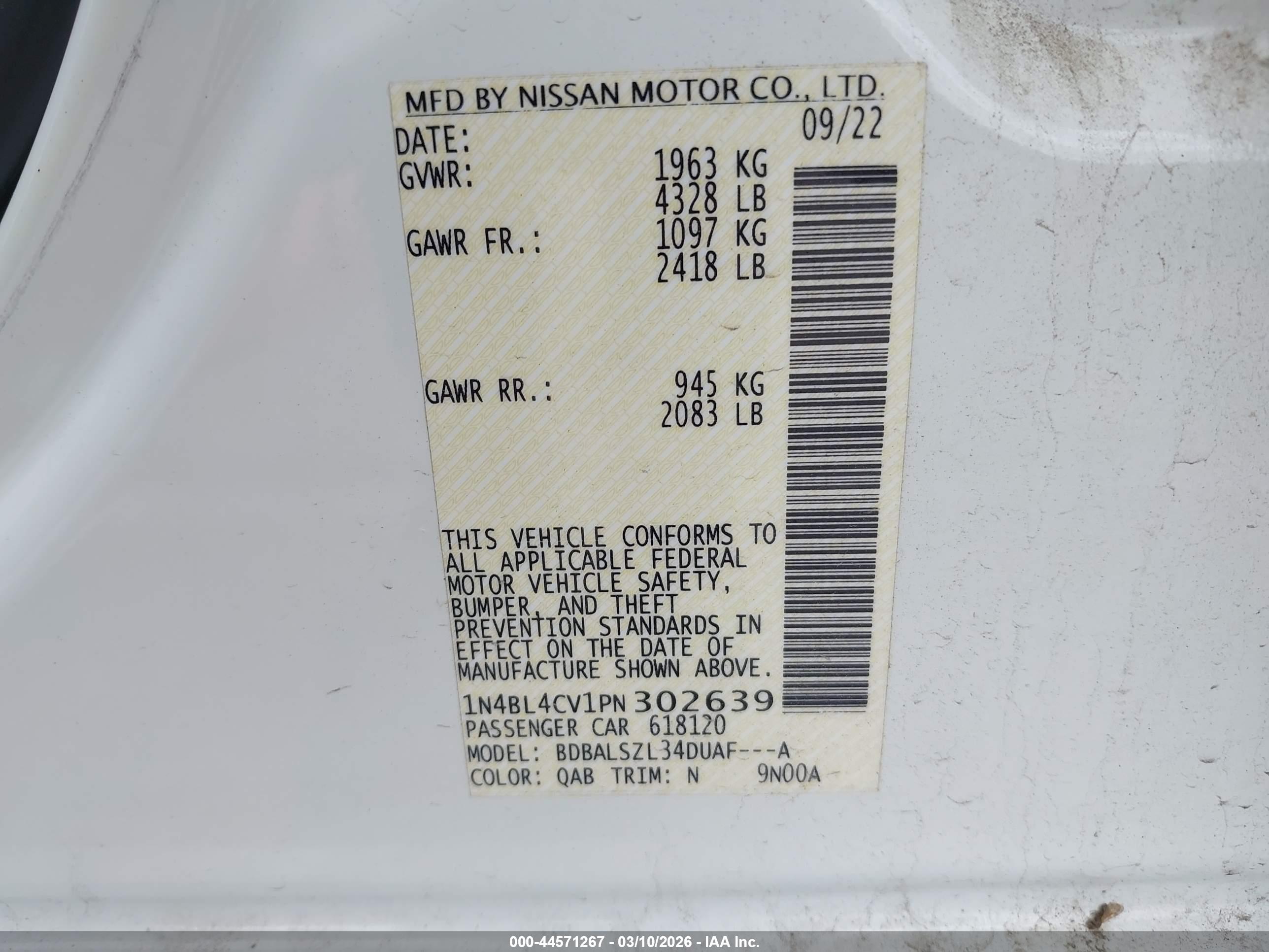 NISSAN ALTIMA image 9