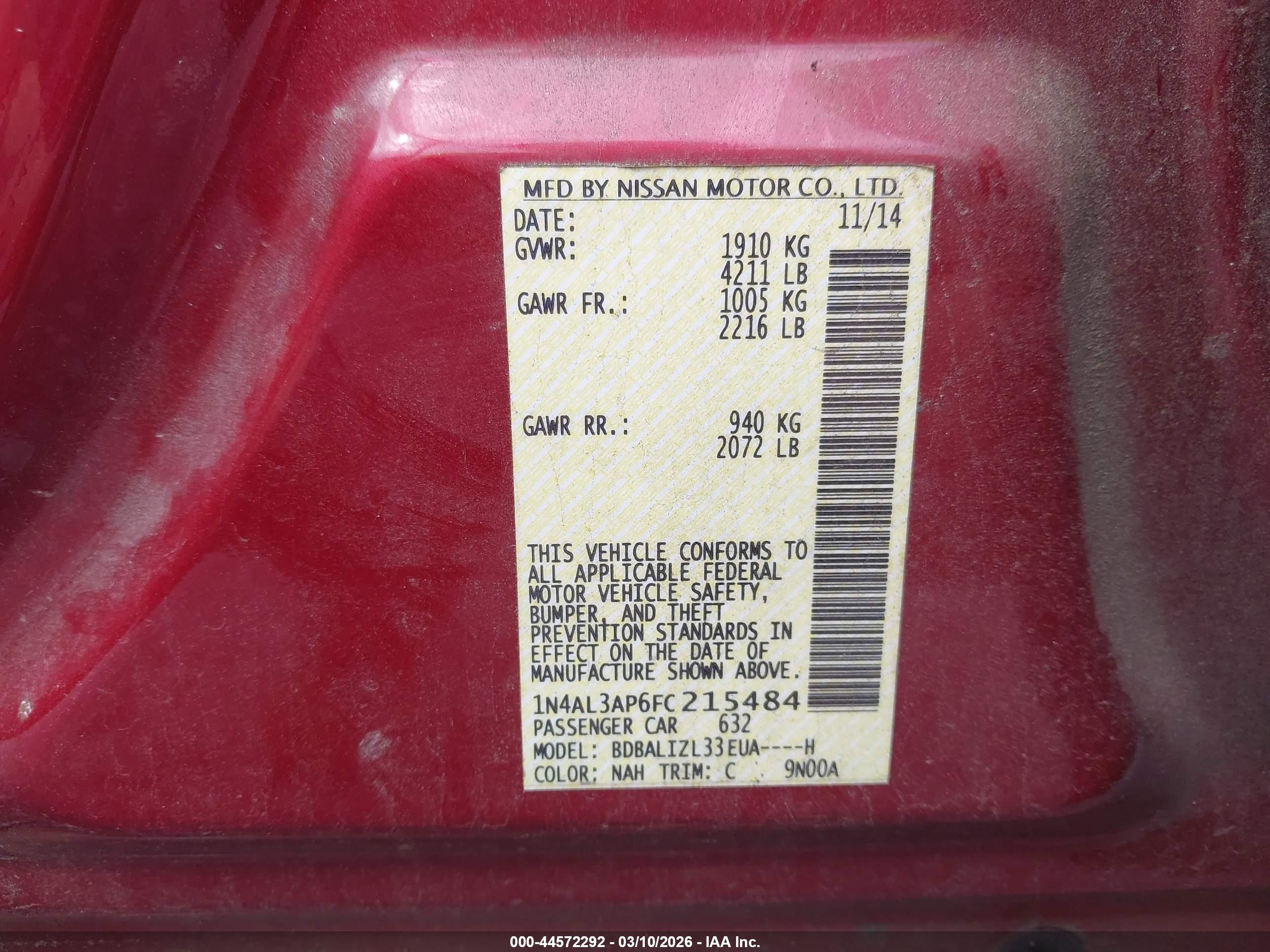 NISSAN ALTIMA image 9