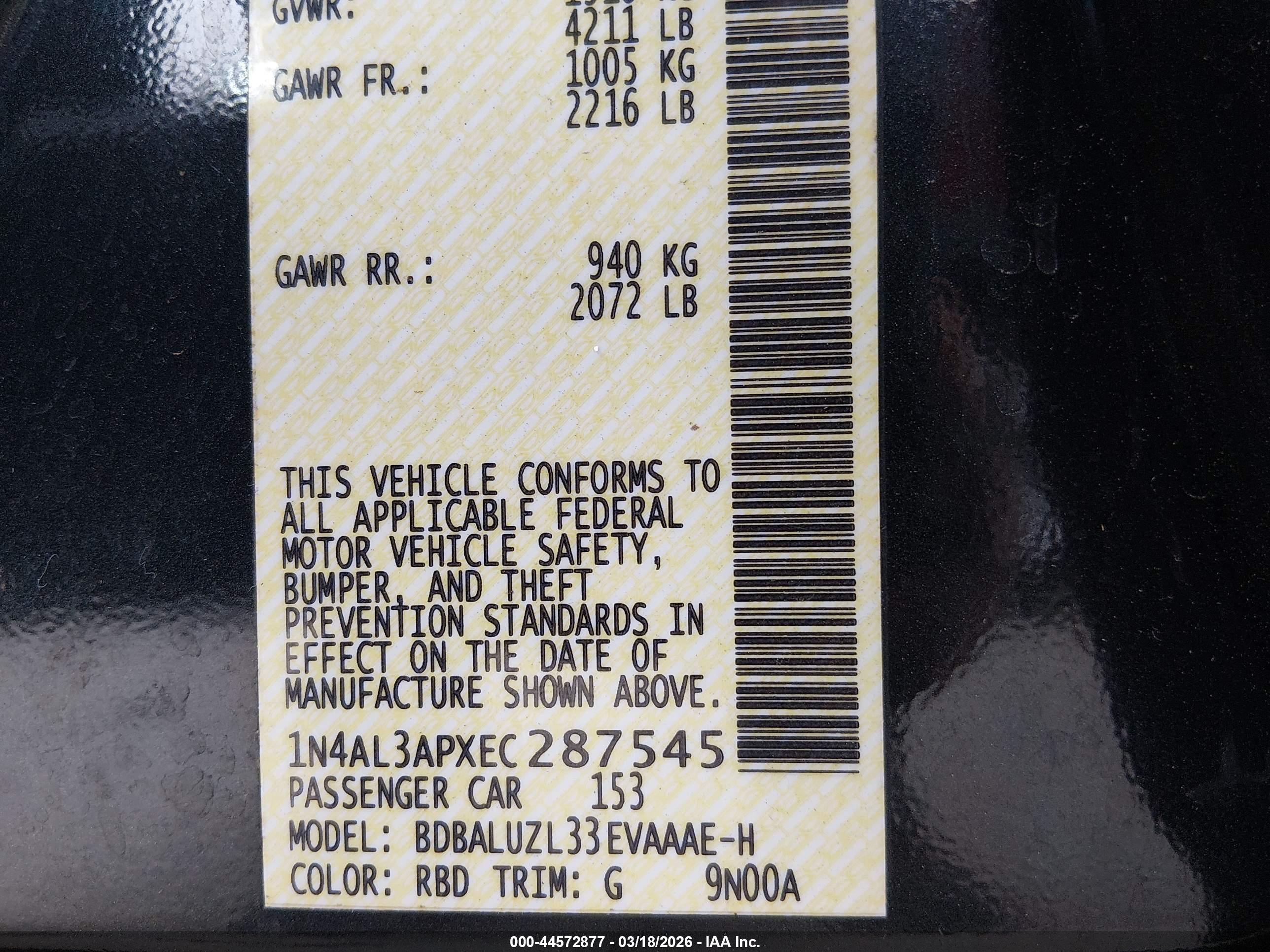 NISSAN ALTIMA image 9
