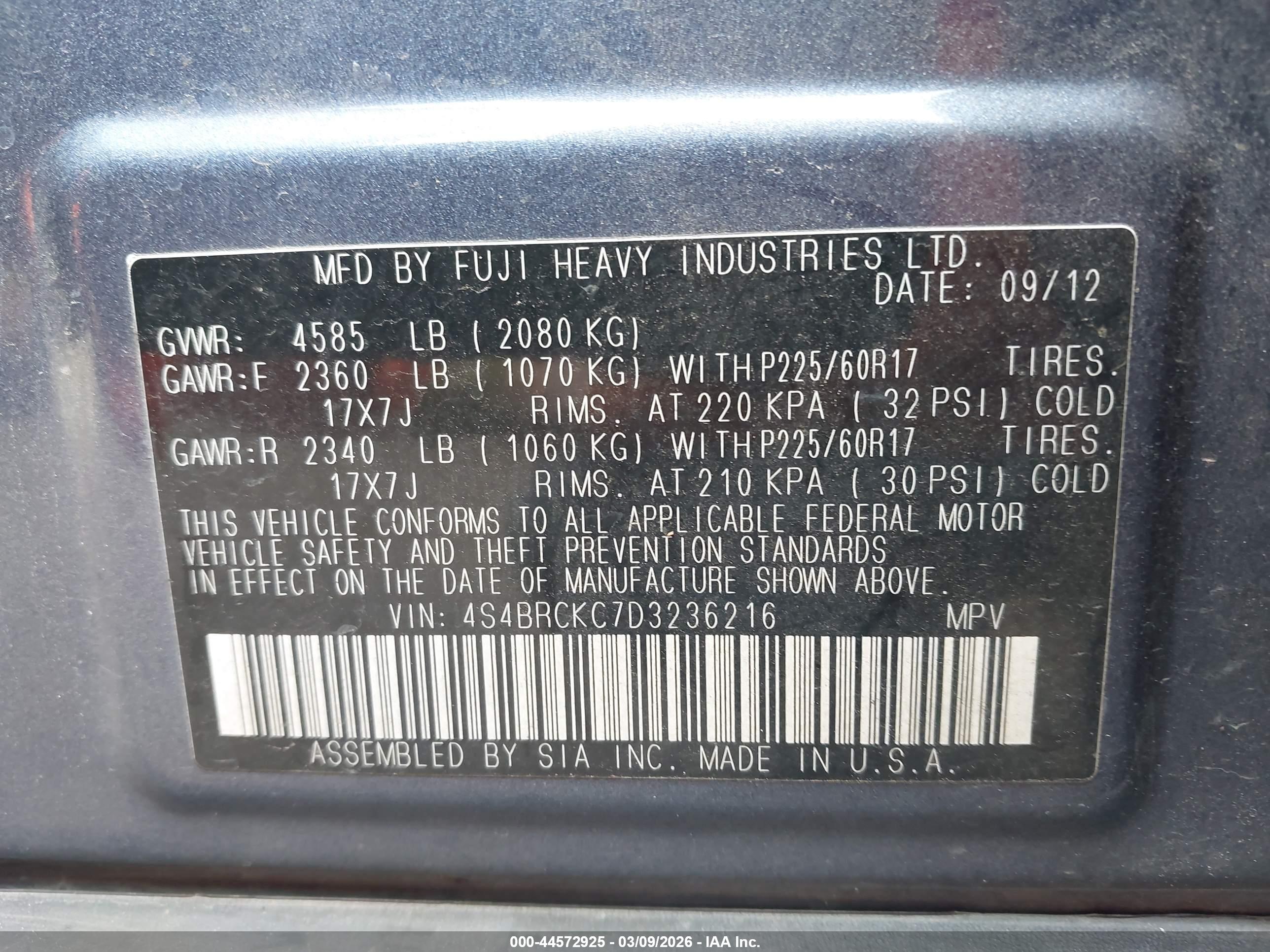 SUBARU OUTBACK image 9
