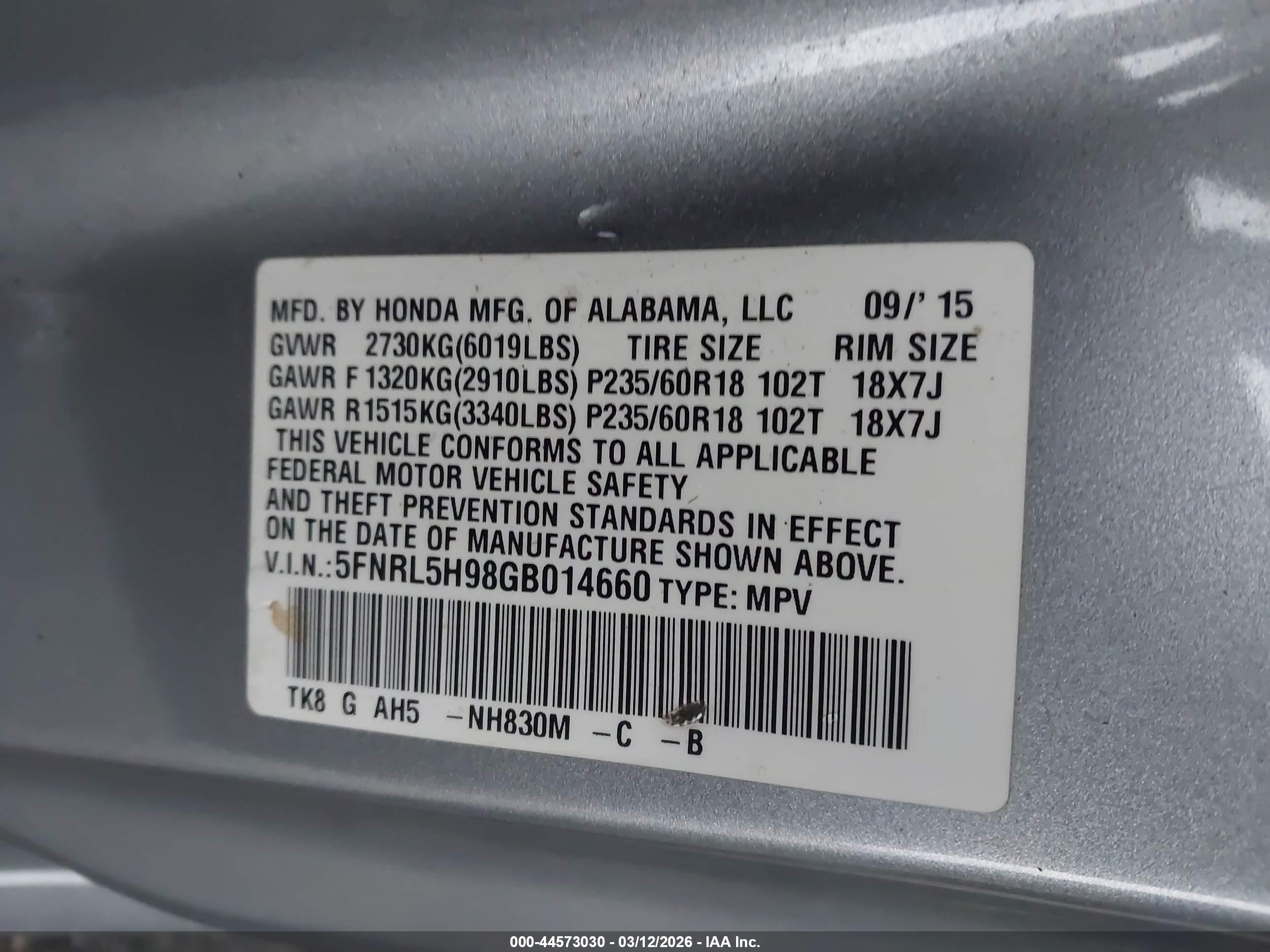 HONDA ODYSSEY image 9