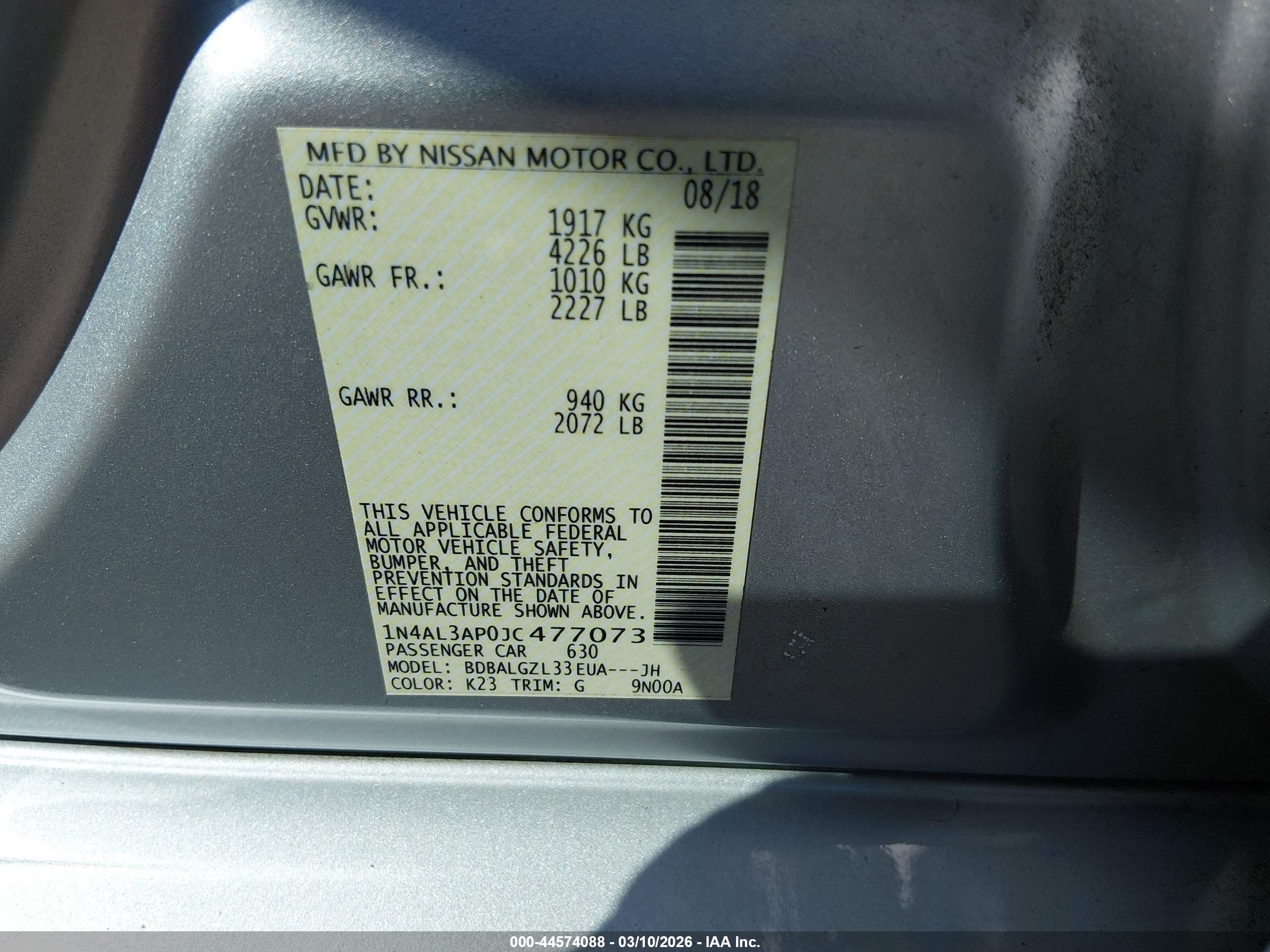 NISSAN ALTIMA image 9