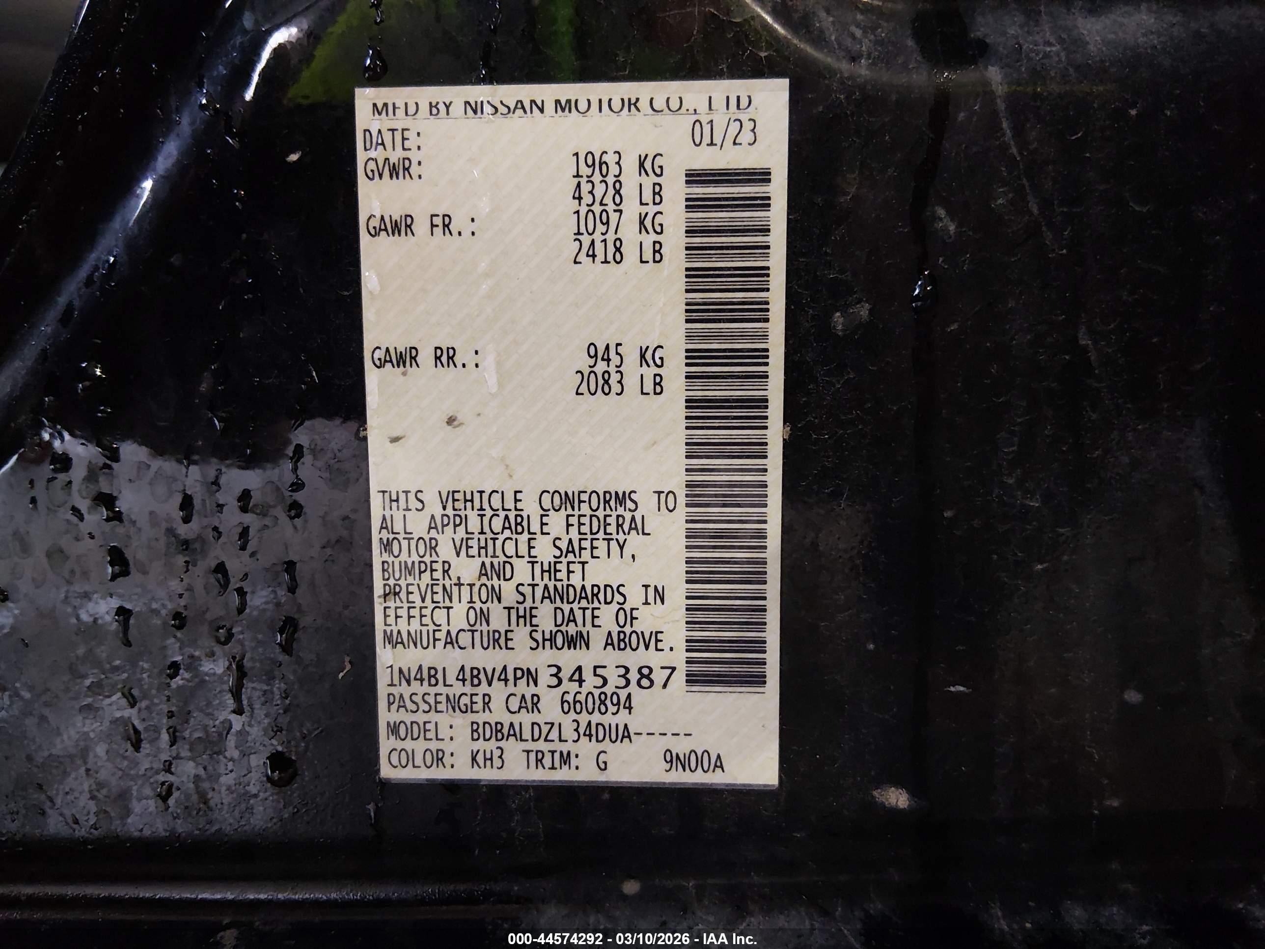 NISSAN ALTIMA image 9