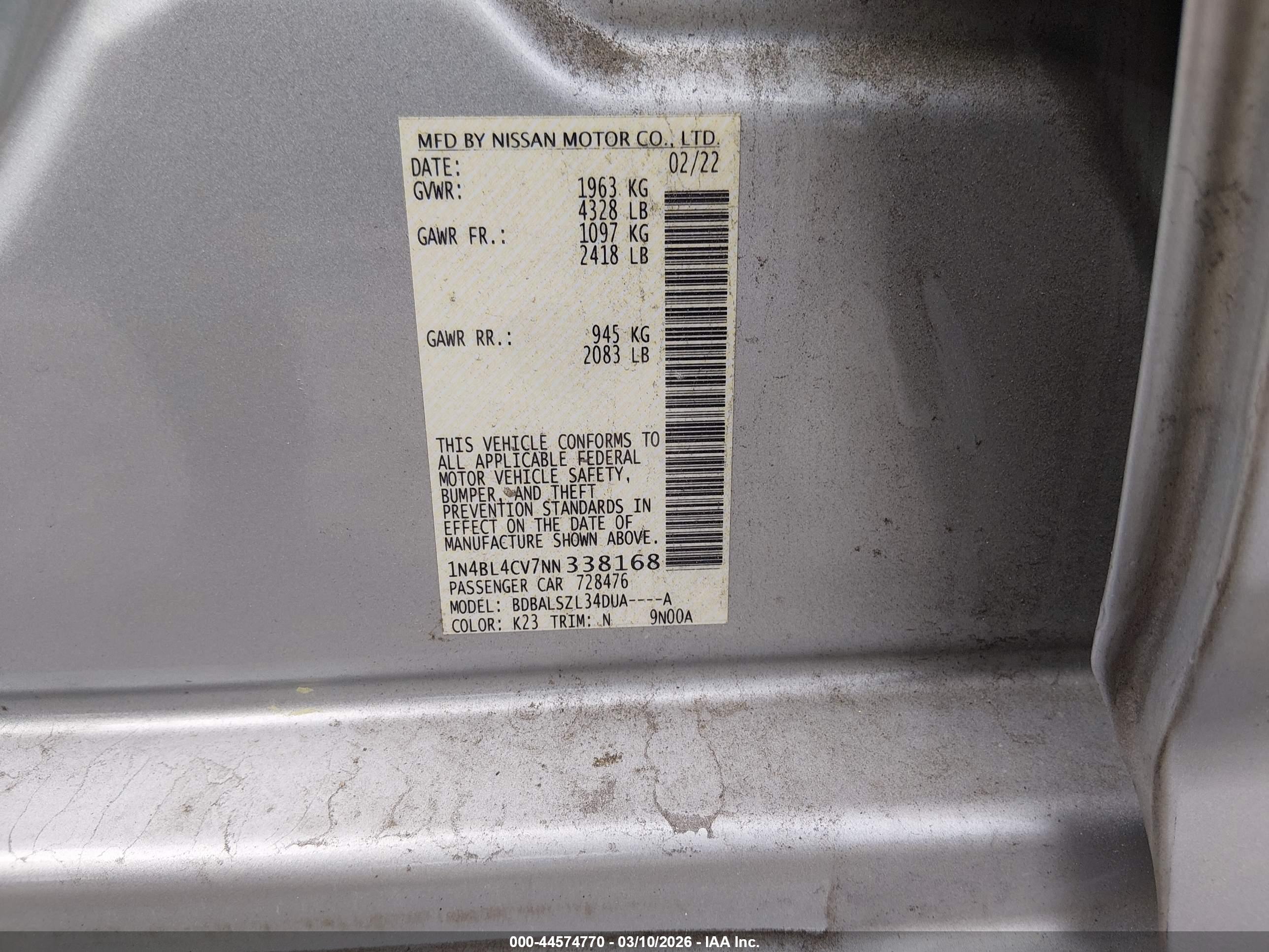 NISSAN ALTIMA image 9