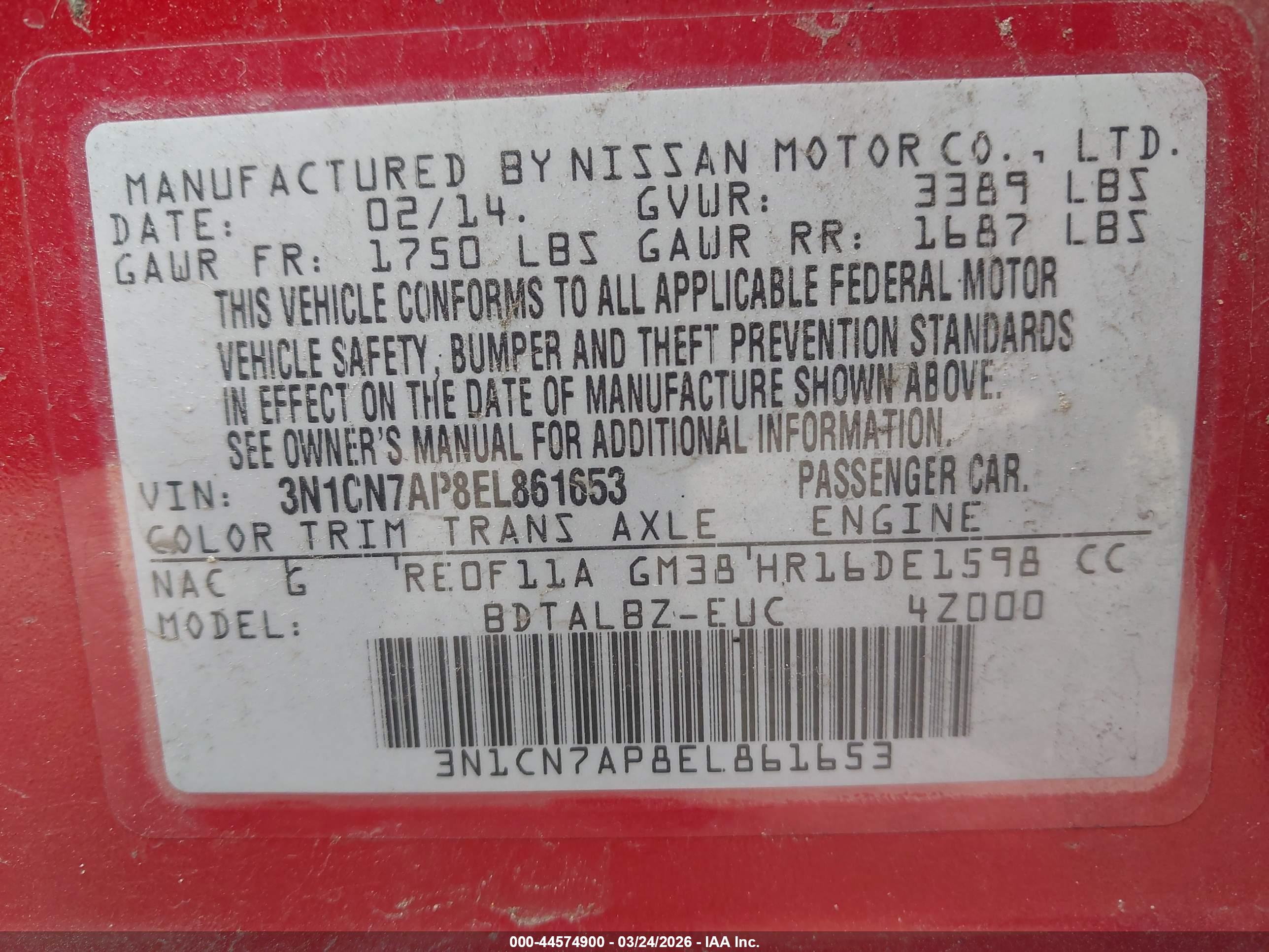 NISSAN VERSA image 9