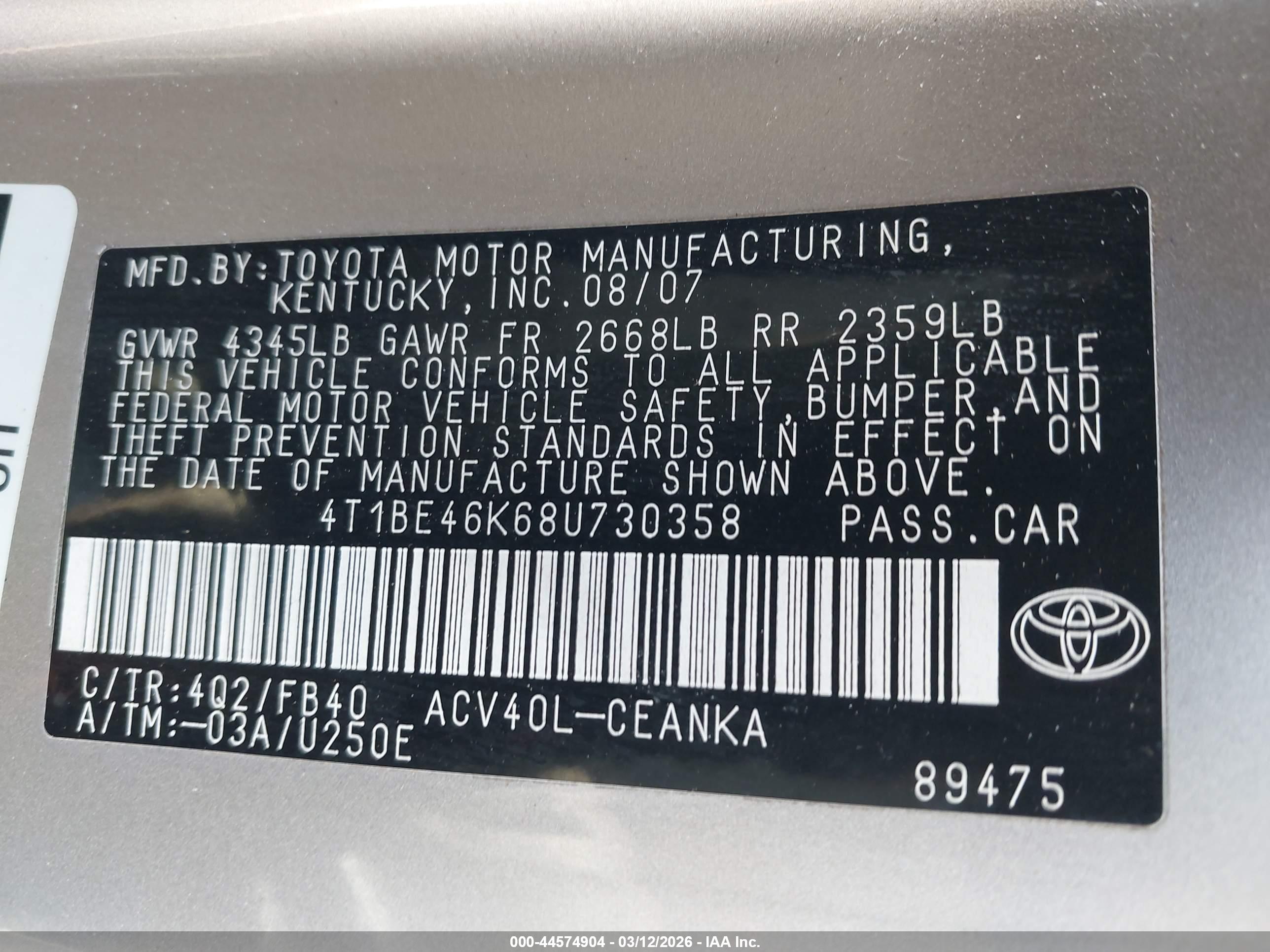 TOYOTA CAMRY image 9
