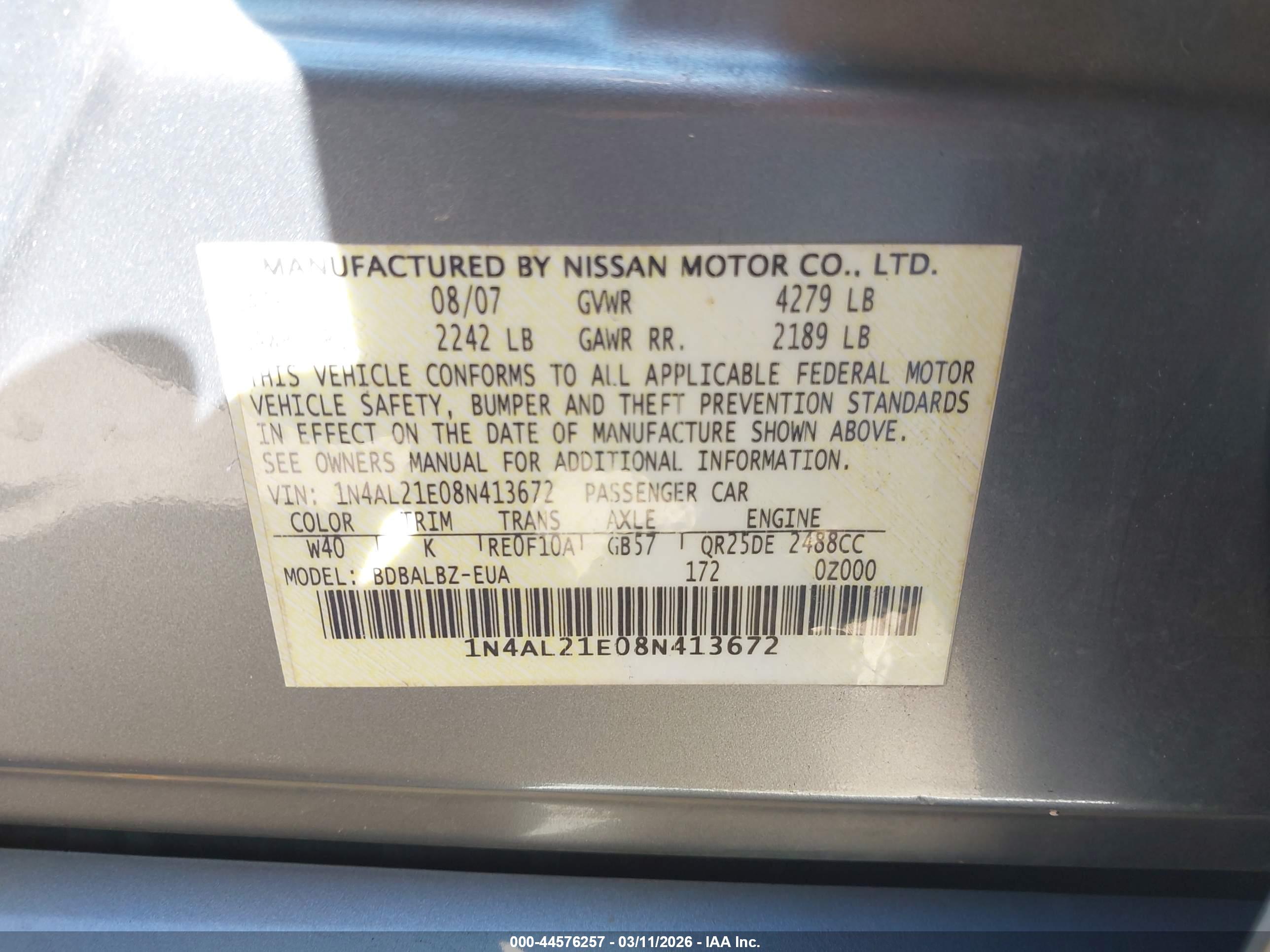 NISSAN ALTIMA image 9