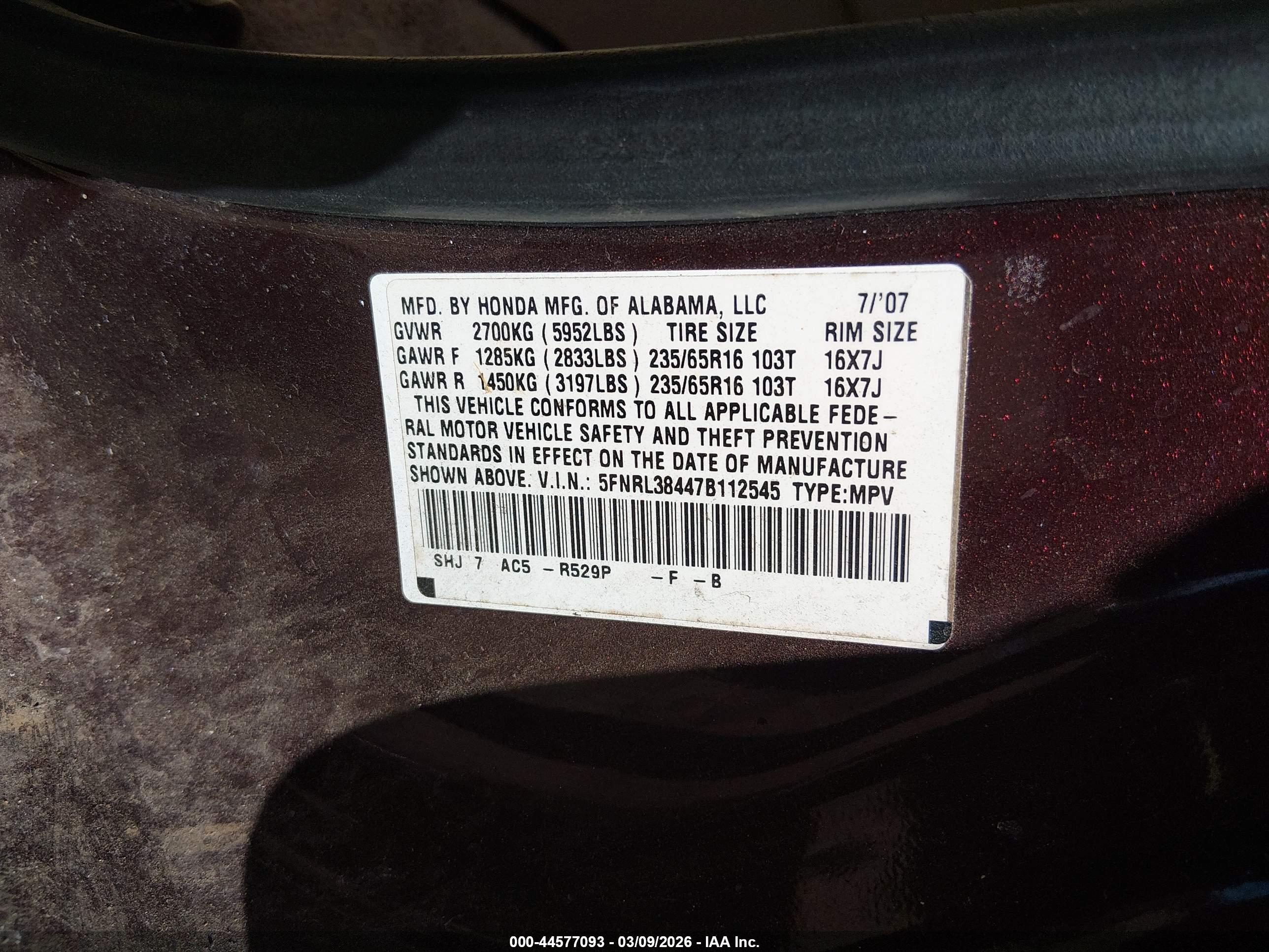 HONDA ODYSSEY image 9