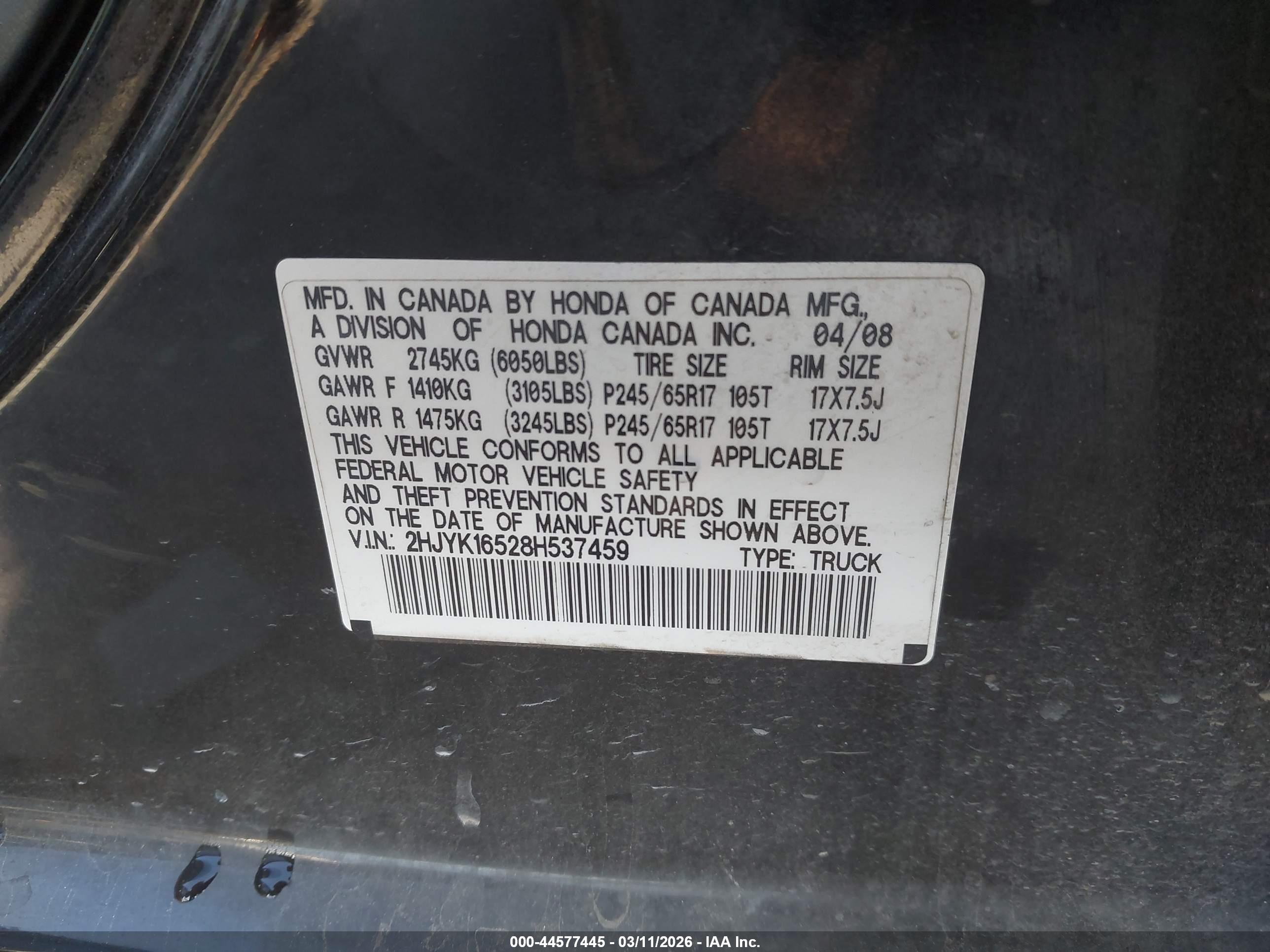 HONDA RIDGELINE image 9