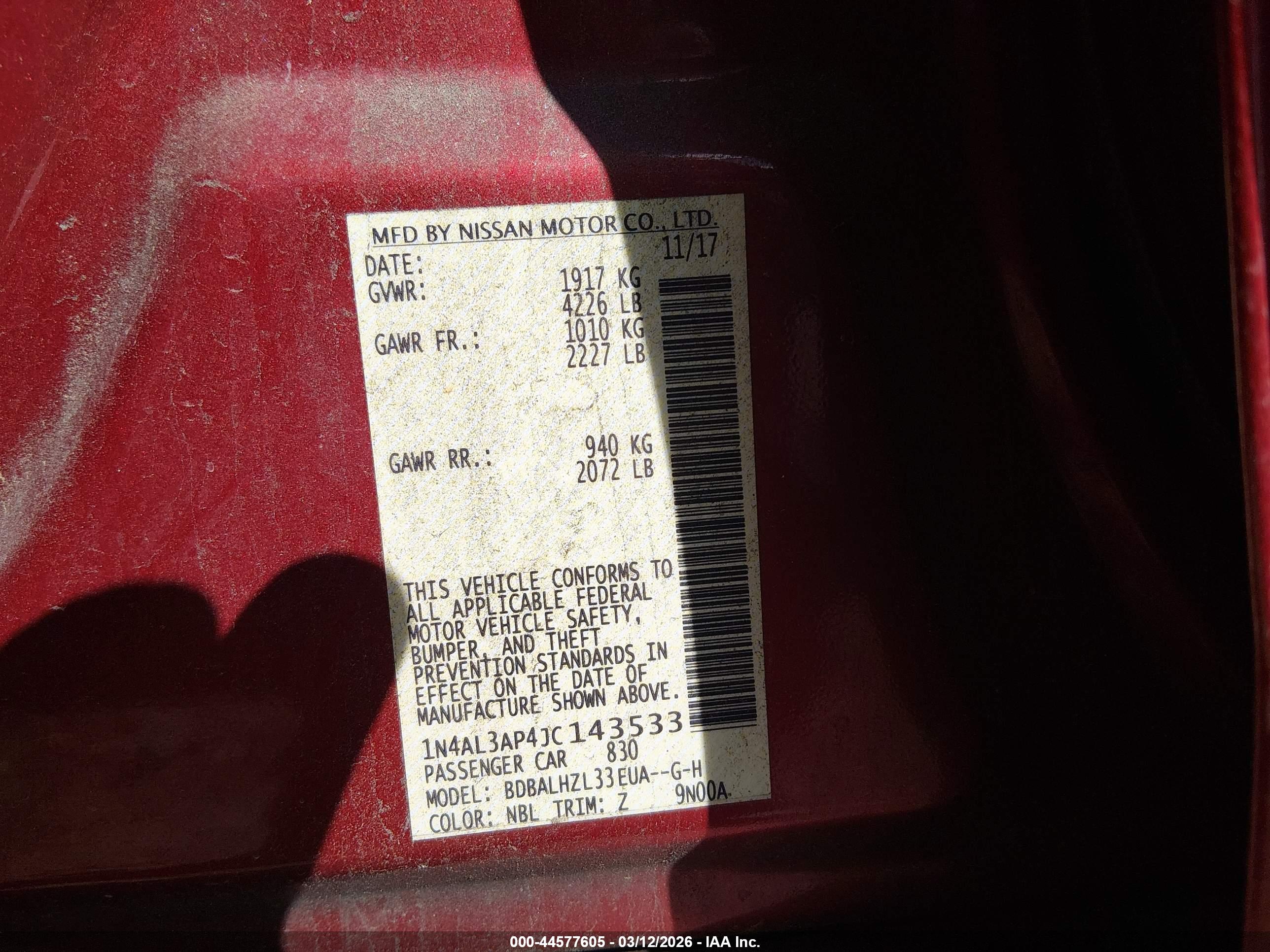 NISSAN ALTIMA image 9