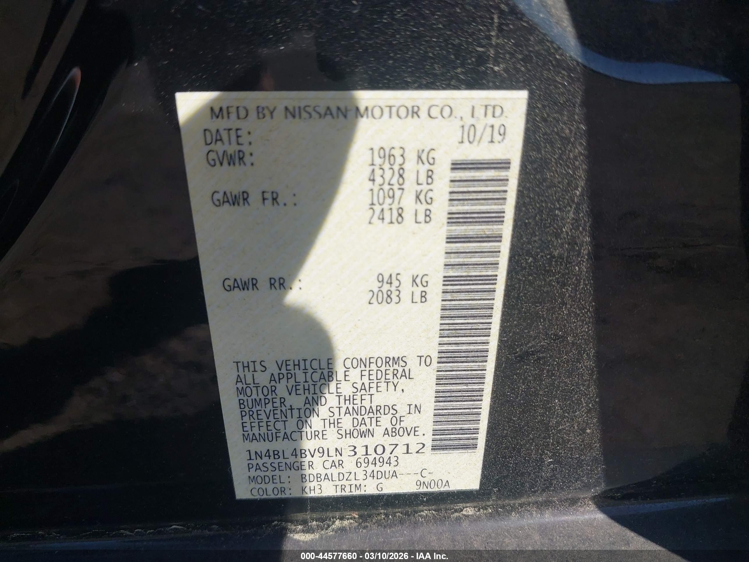 NISSAN ALTIMA image 9