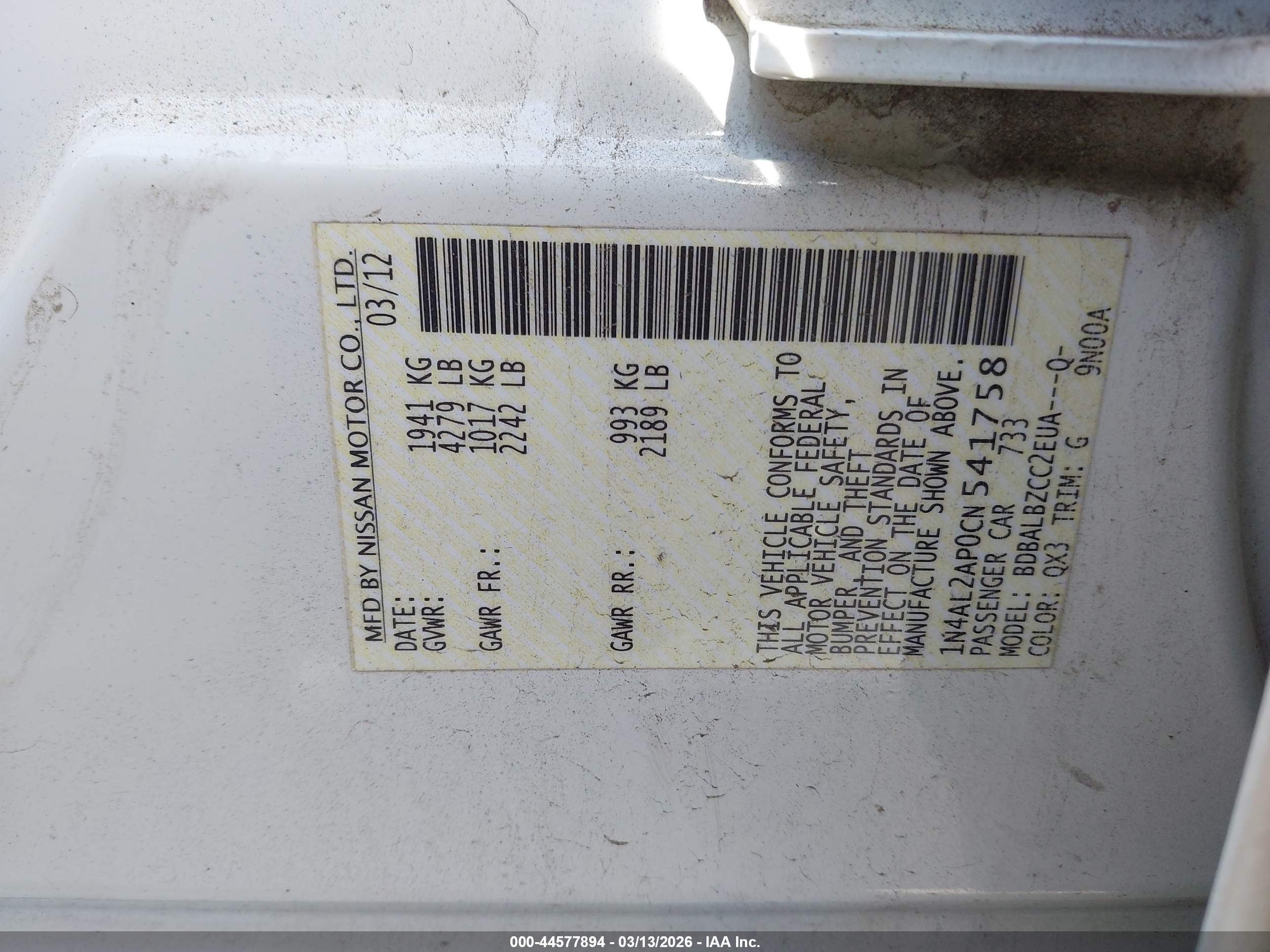 NISSAN ALTIMA image 9