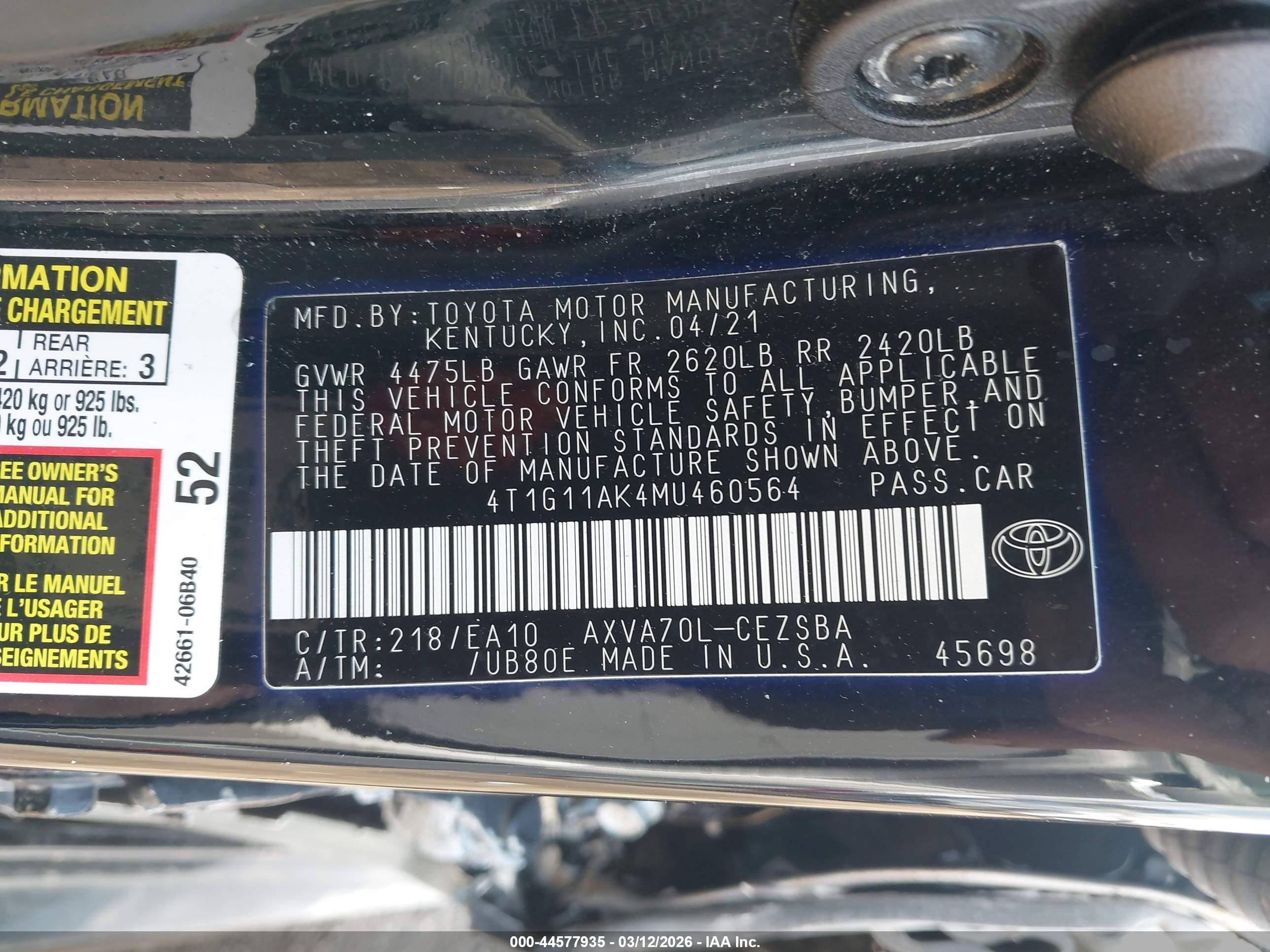 TOYOTA CAMRY image 9