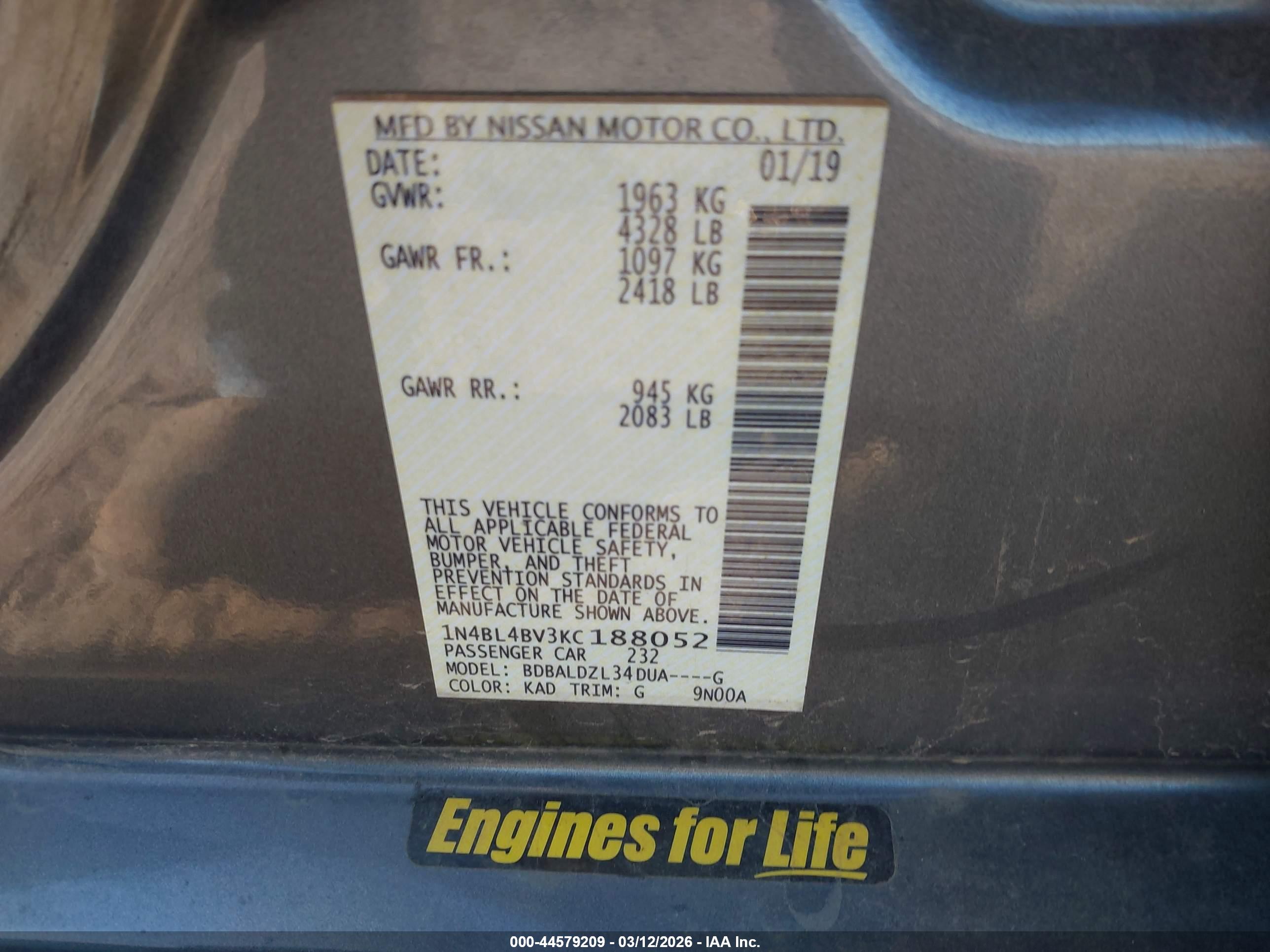 NISSAN ALTIMA image 9