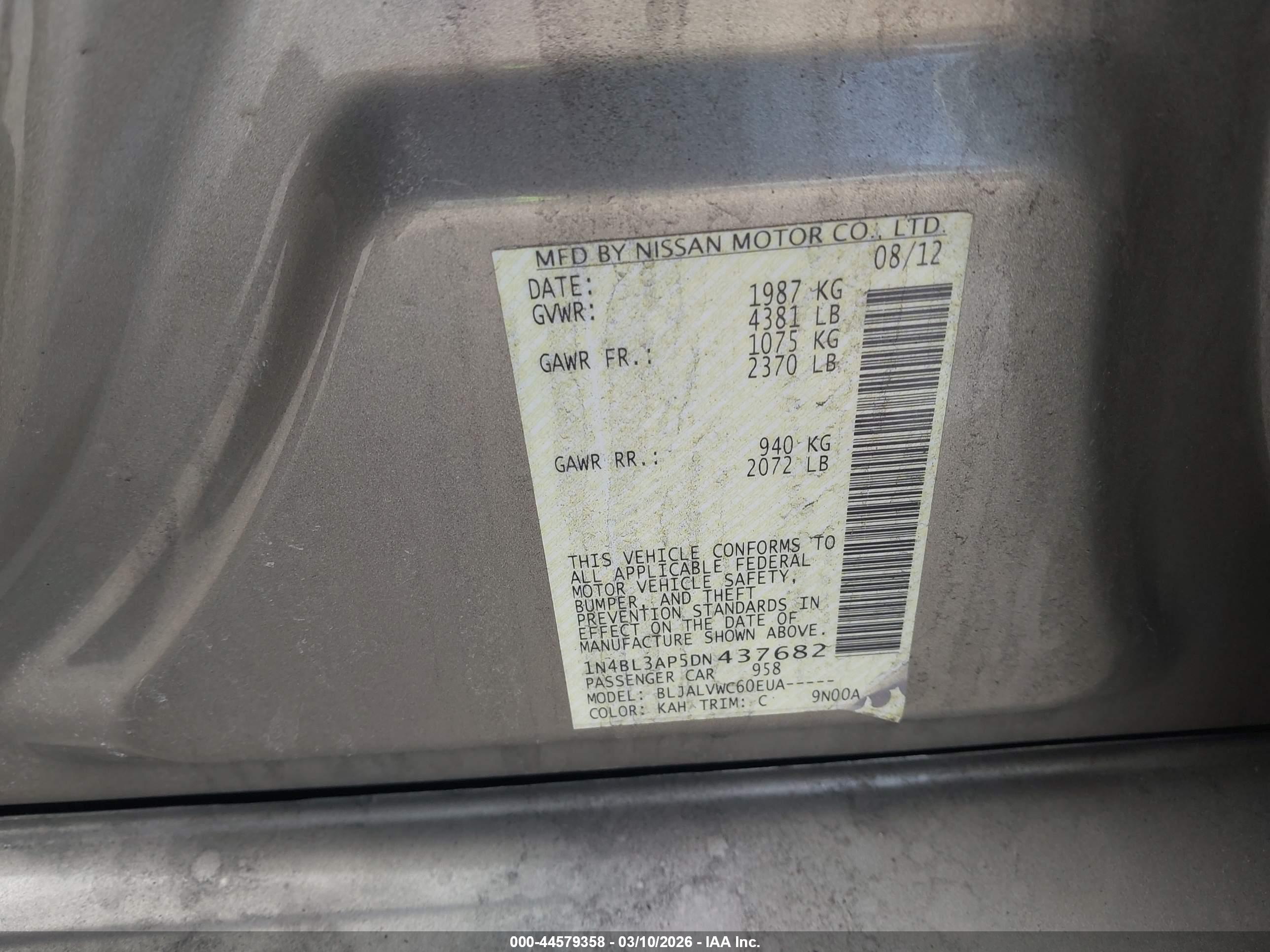 NISSAN ALTIMA image 9