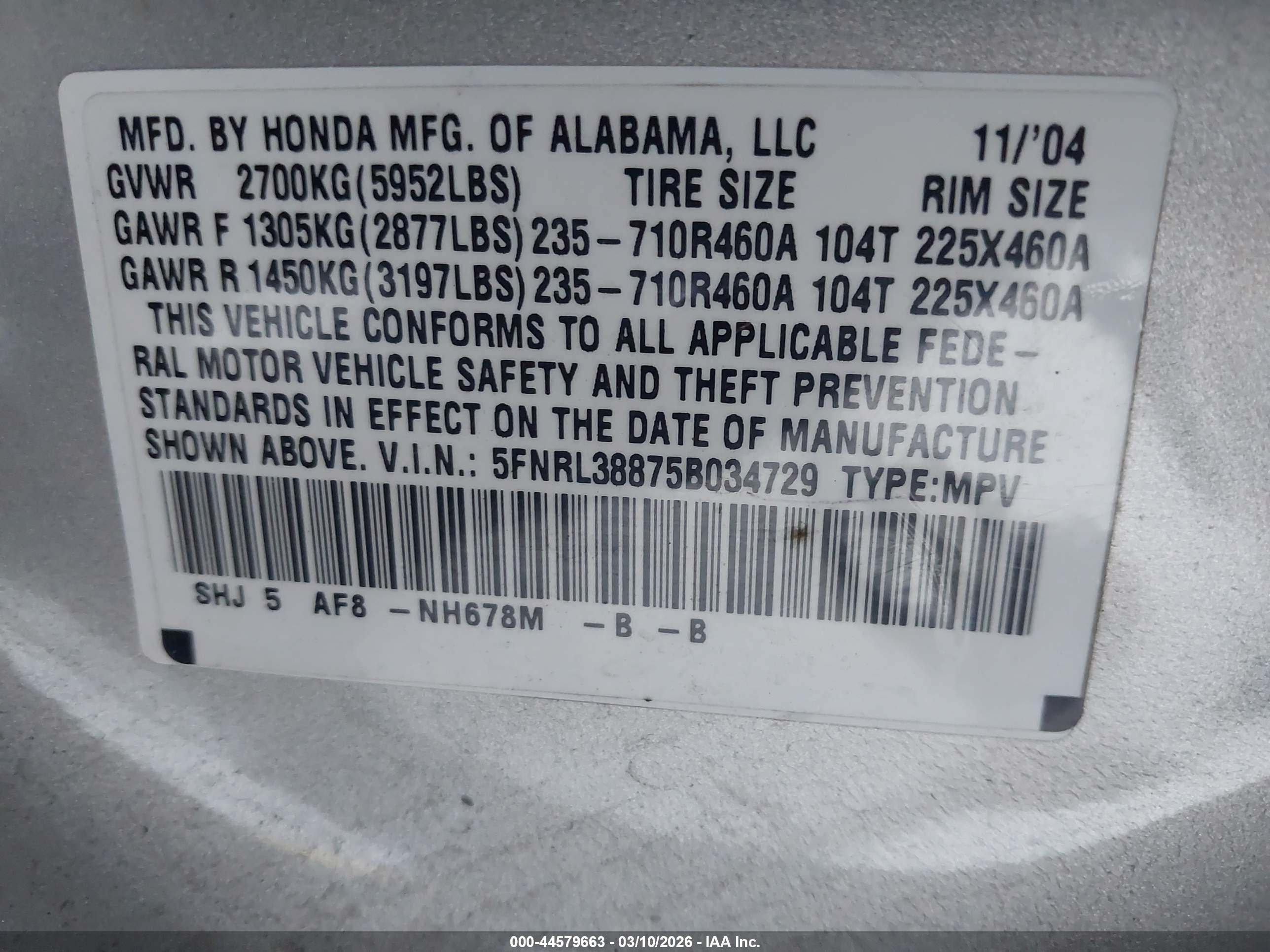 HONDA ODYSSEY image 9