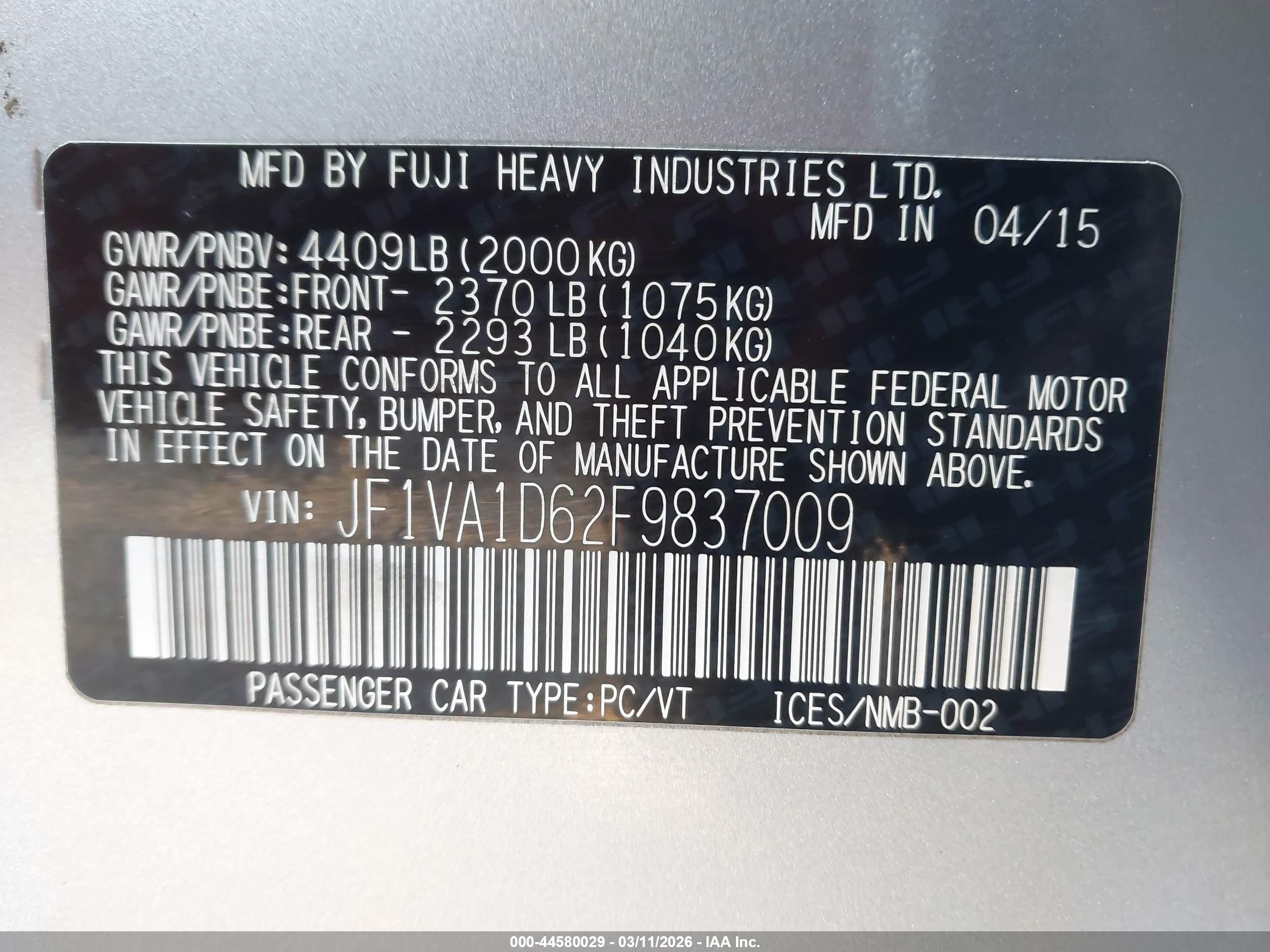 SUBARU WRX image 9