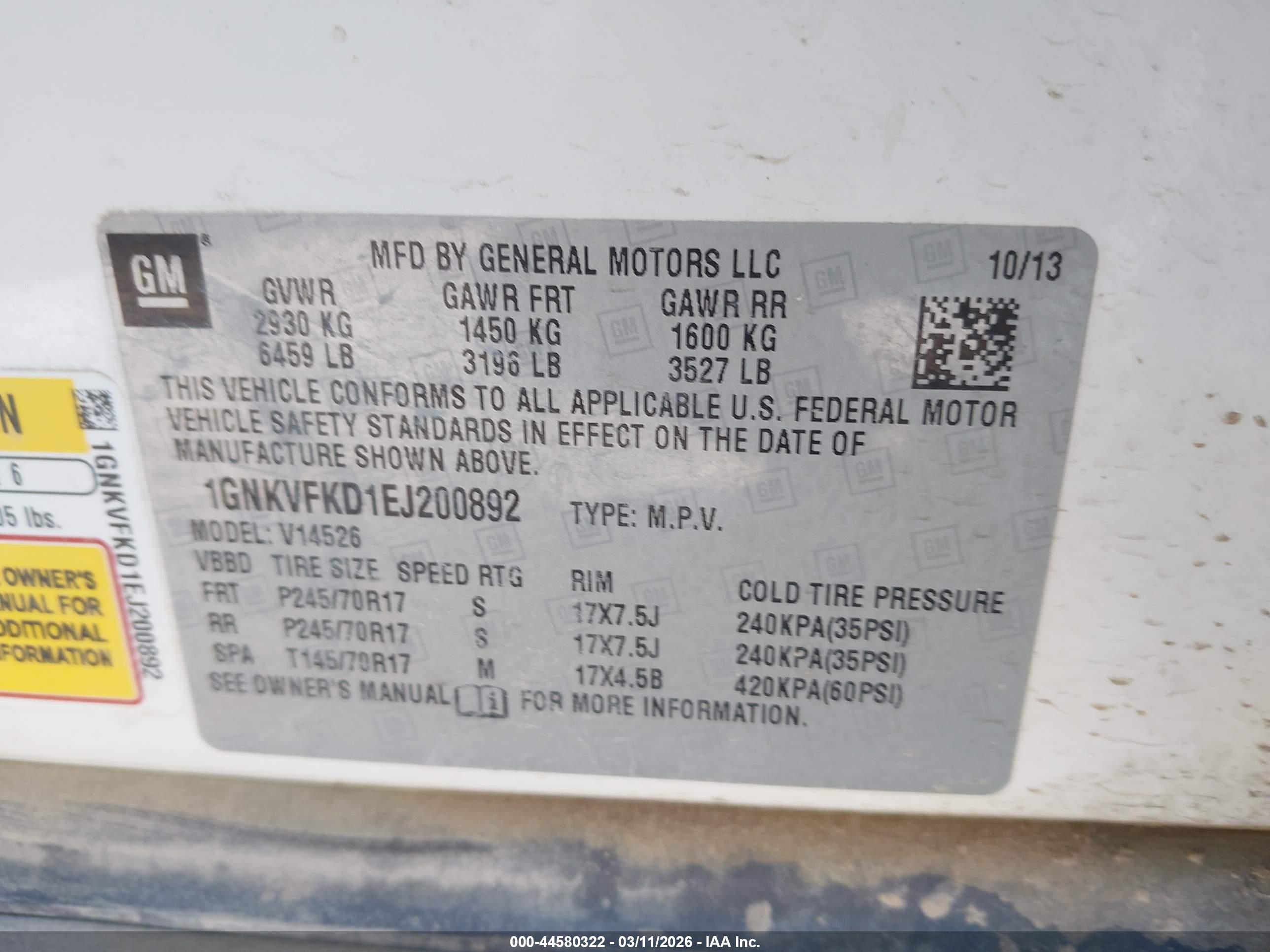 CHEVROLET TRAVERSE image 9