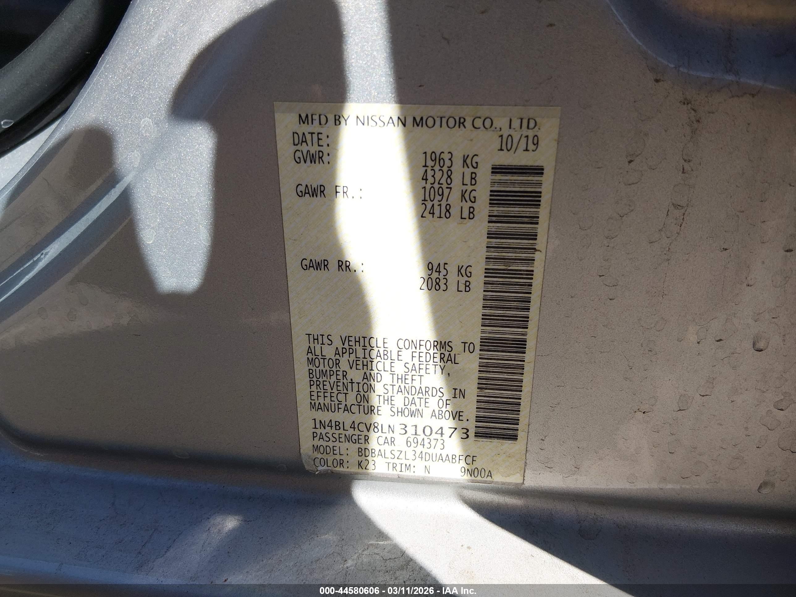 NISSAN ALTIMA image 9
