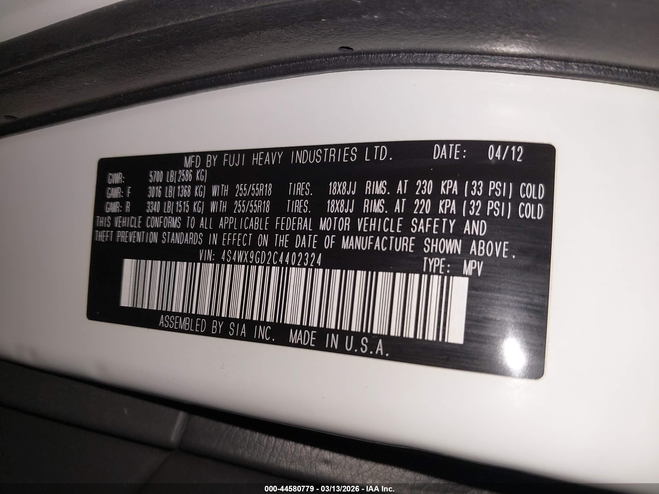 SUBARU TRIBECA image 9